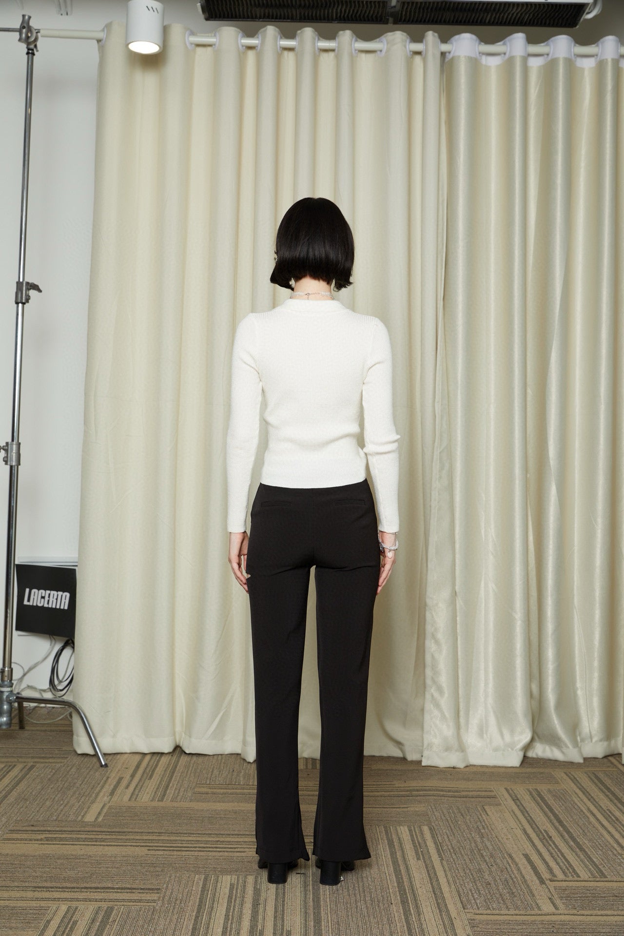 Ruched Knit Top with Bow