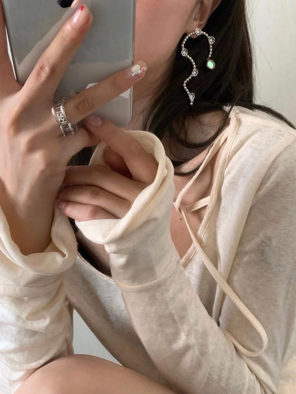 Irregular Flower Stud Earring (Single)