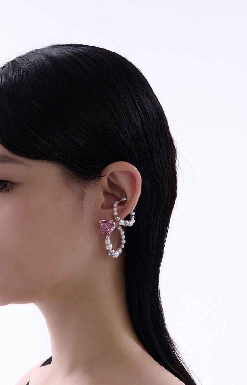 Heart Pearl Earrings