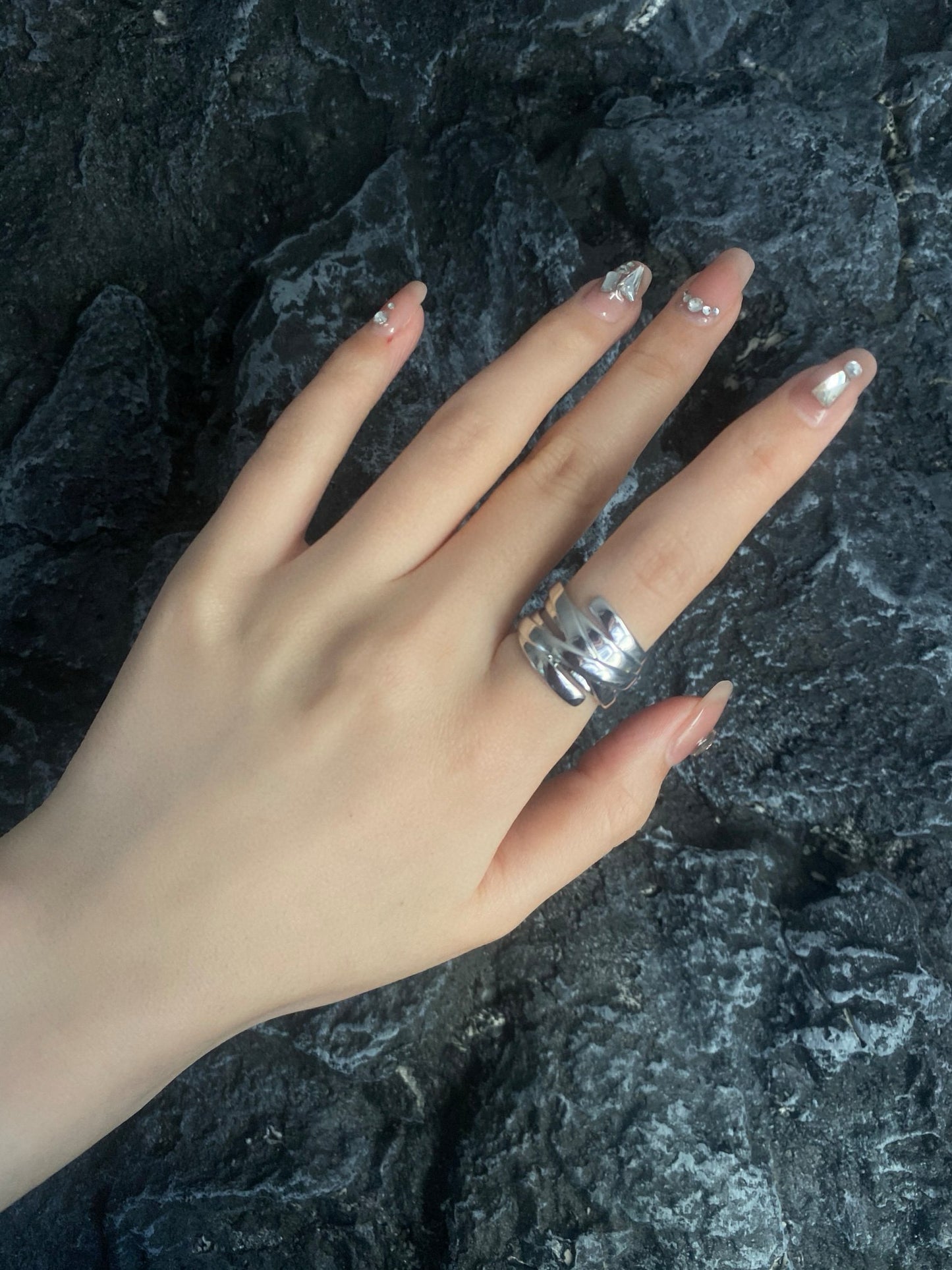 Platinum Twisted Open Ring