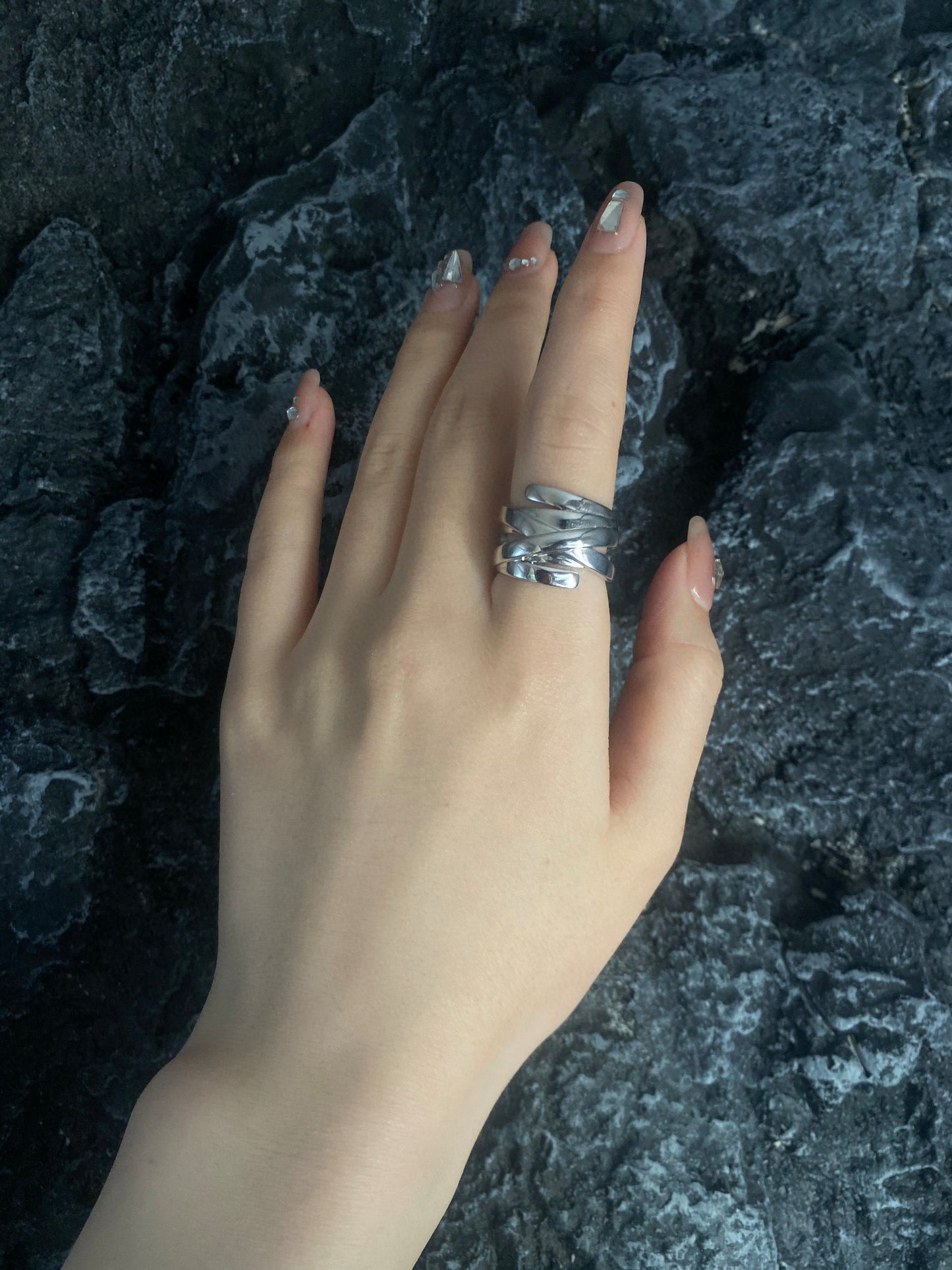 Platinum Twisted Open Ring