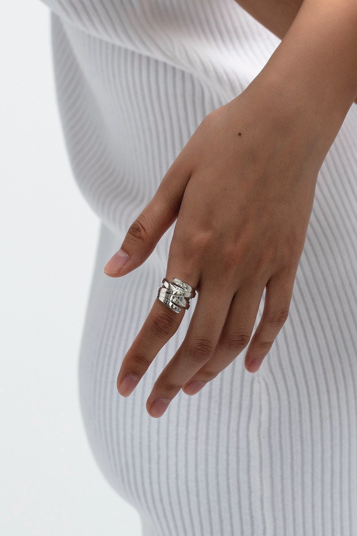 Platinum Twisted Open Ring