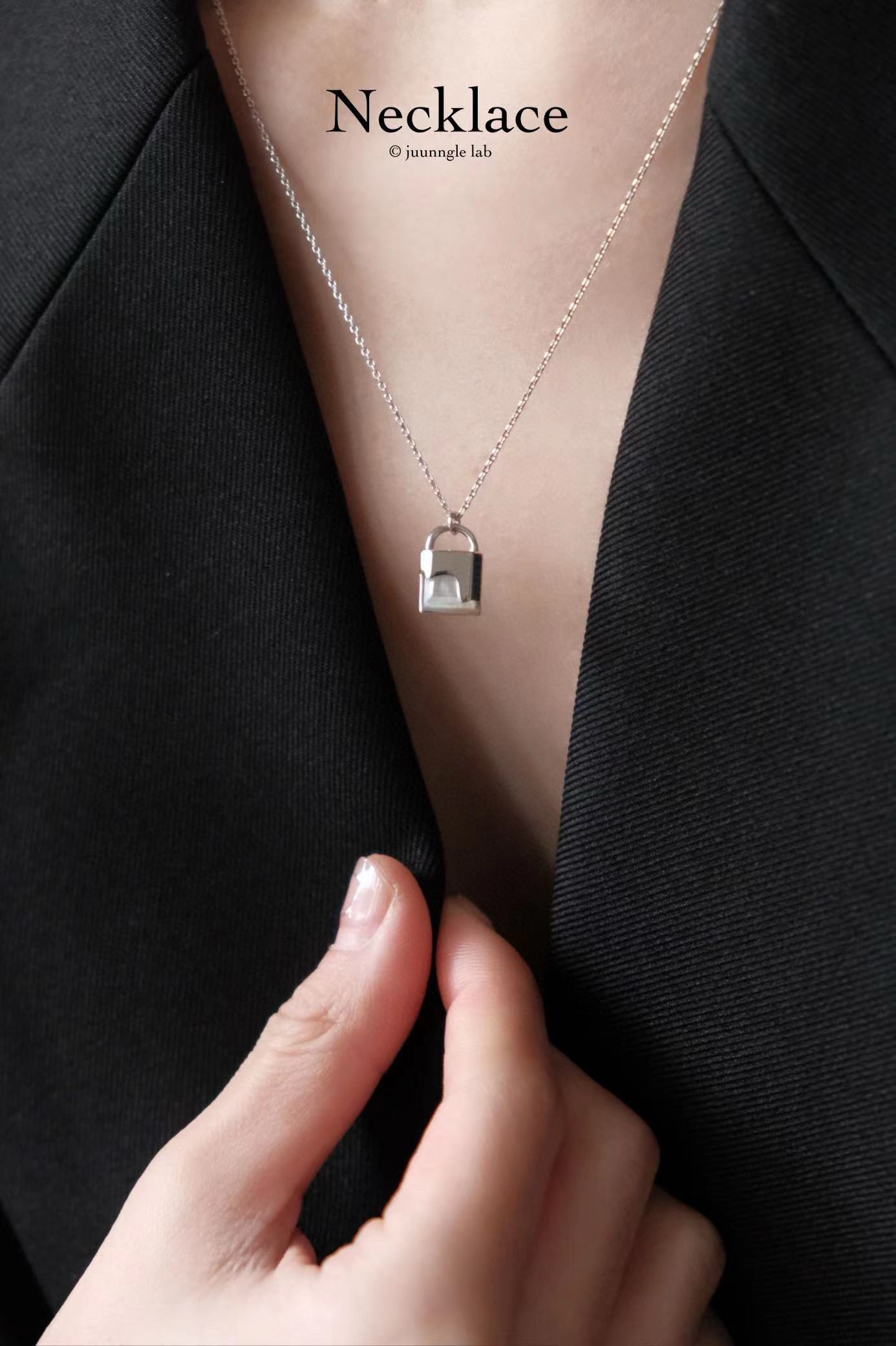 s925 Chocolate Lock Necklace