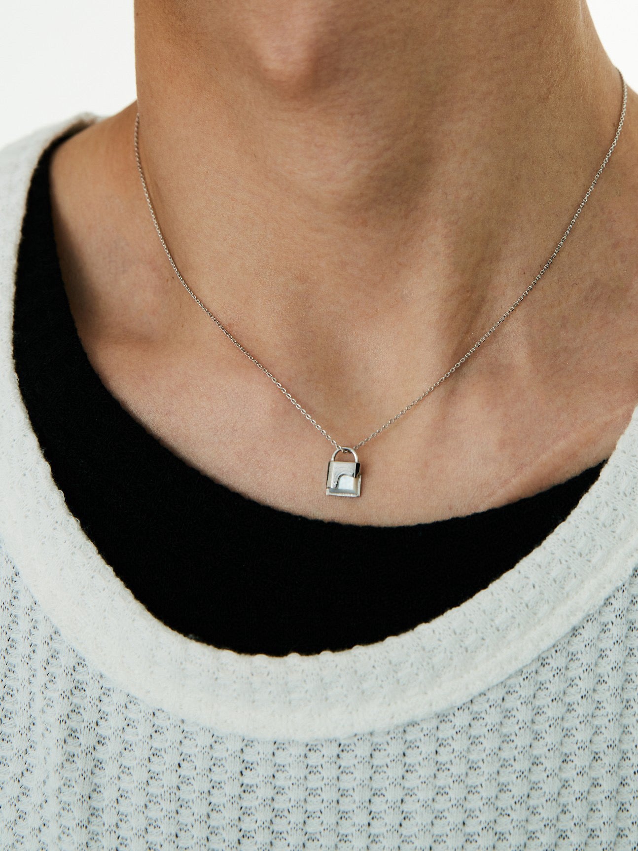 s925 Chocolate Lock Necklace