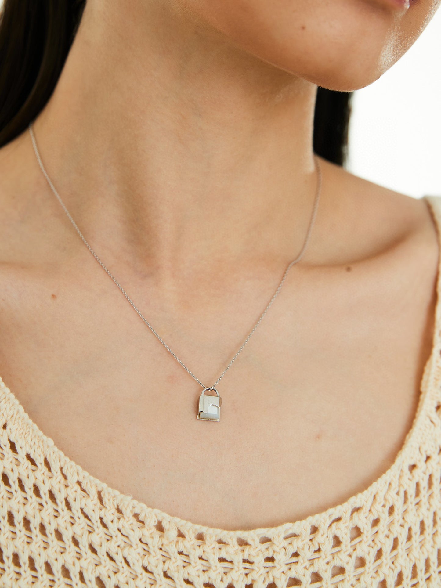 s925 Chocolate Lock Necklace