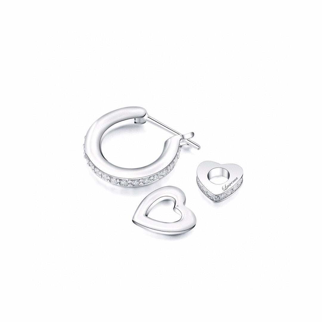 Double Heart Charm Earring (Single)
