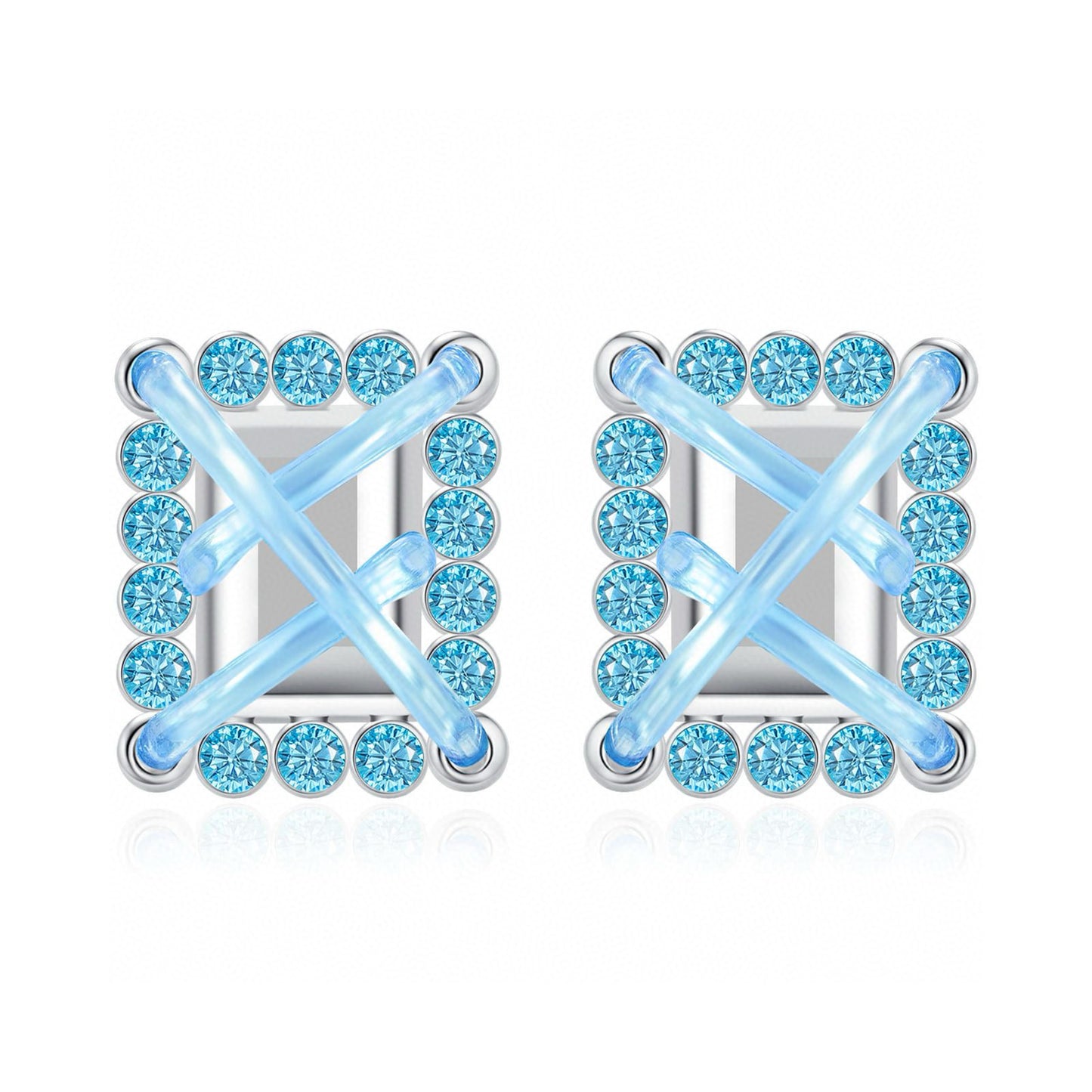 Encircling Metal Gemstone Stud Earrings
