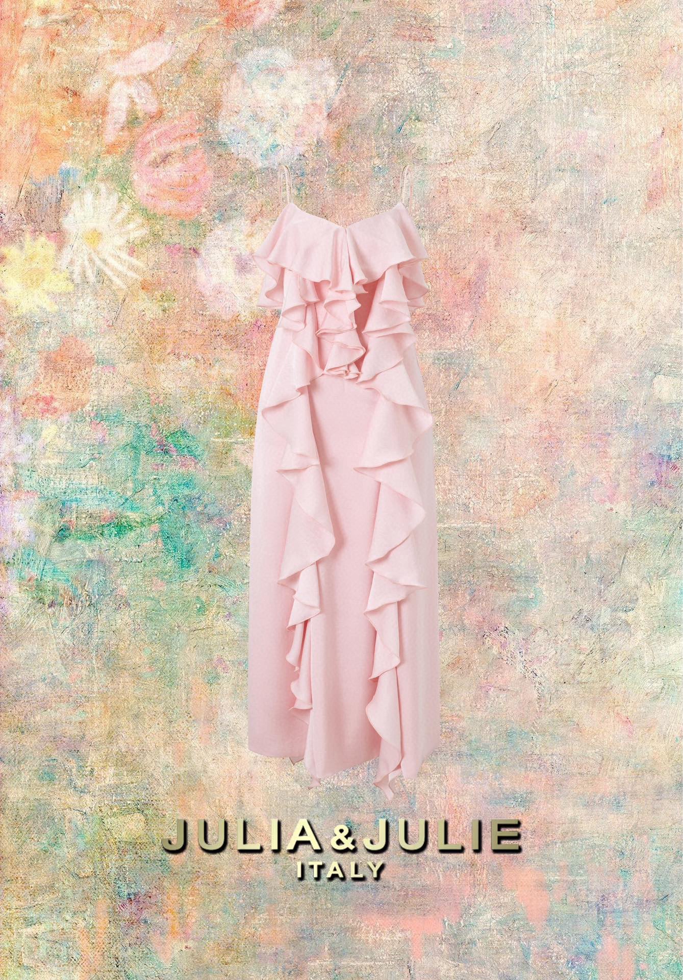 Pink Paloma Ruffled Gown