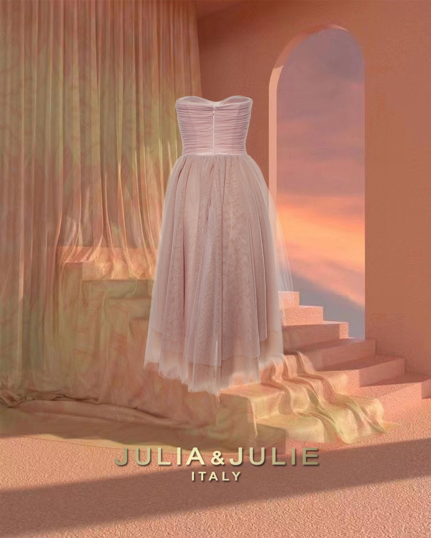 Tipsy Rose Pink Strapless Asymmetric Dress