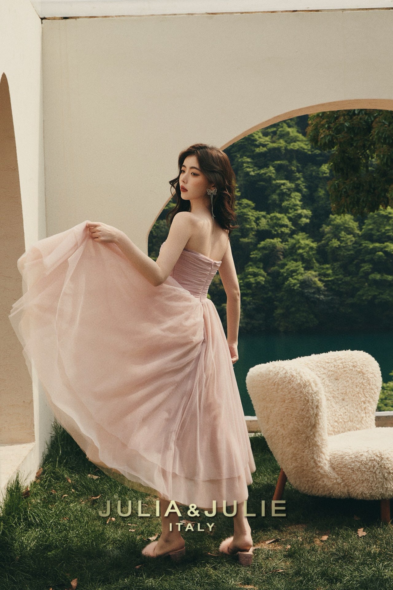 Tipsy Rose Pink Strapless Asymmetric Dress