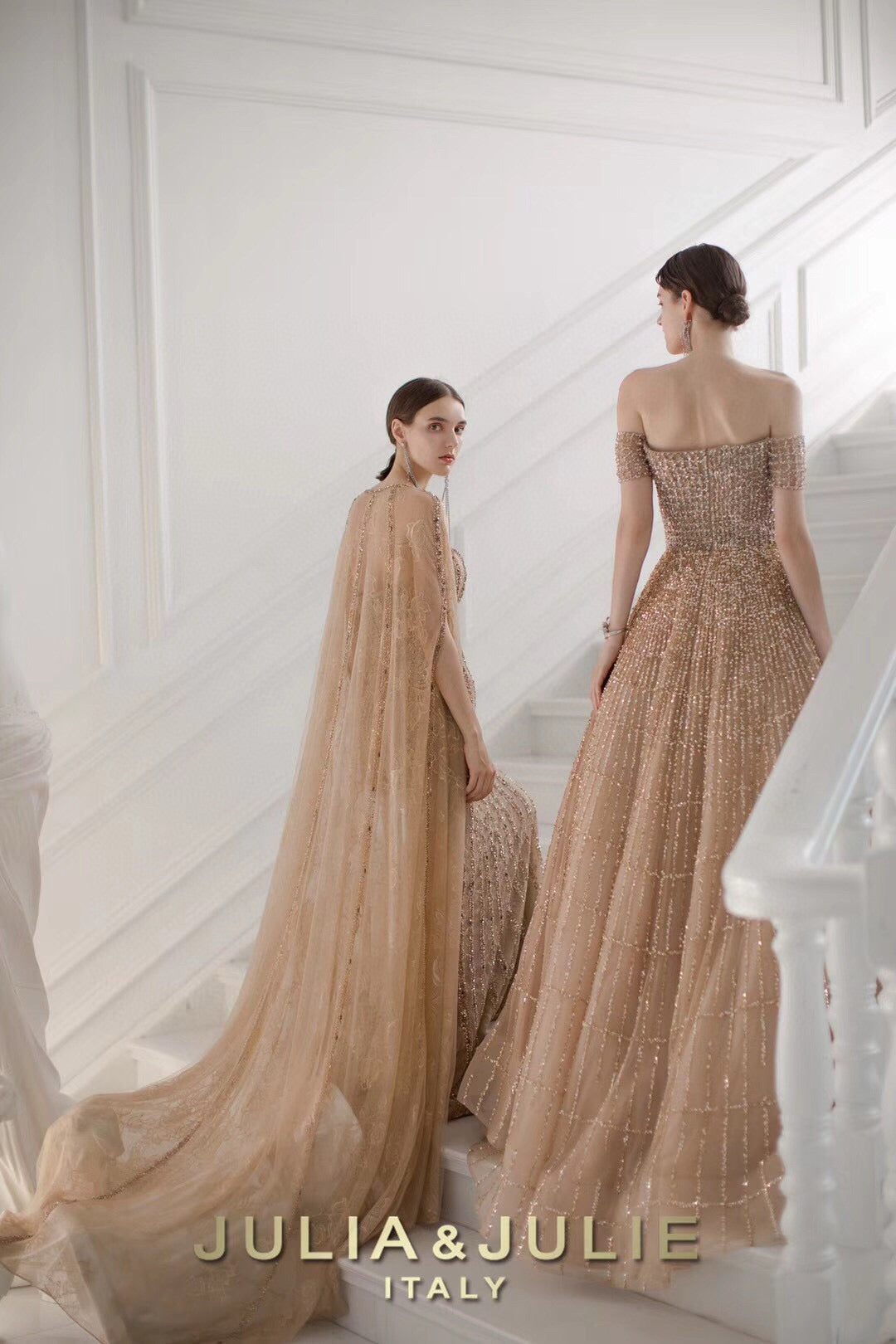 Coffee Court Floor-Length Cape Dress