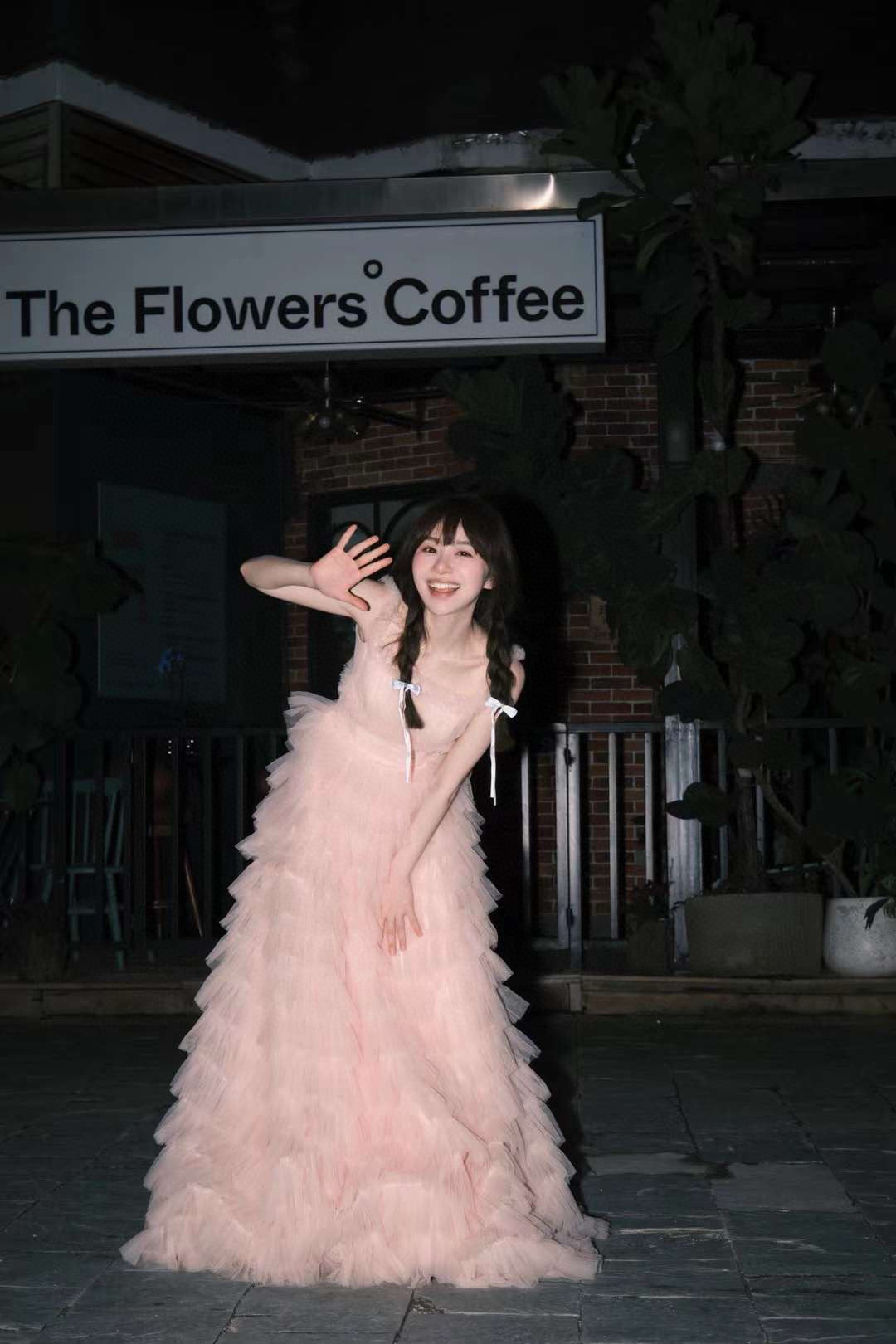 Pink Tiered Ruffle Dress