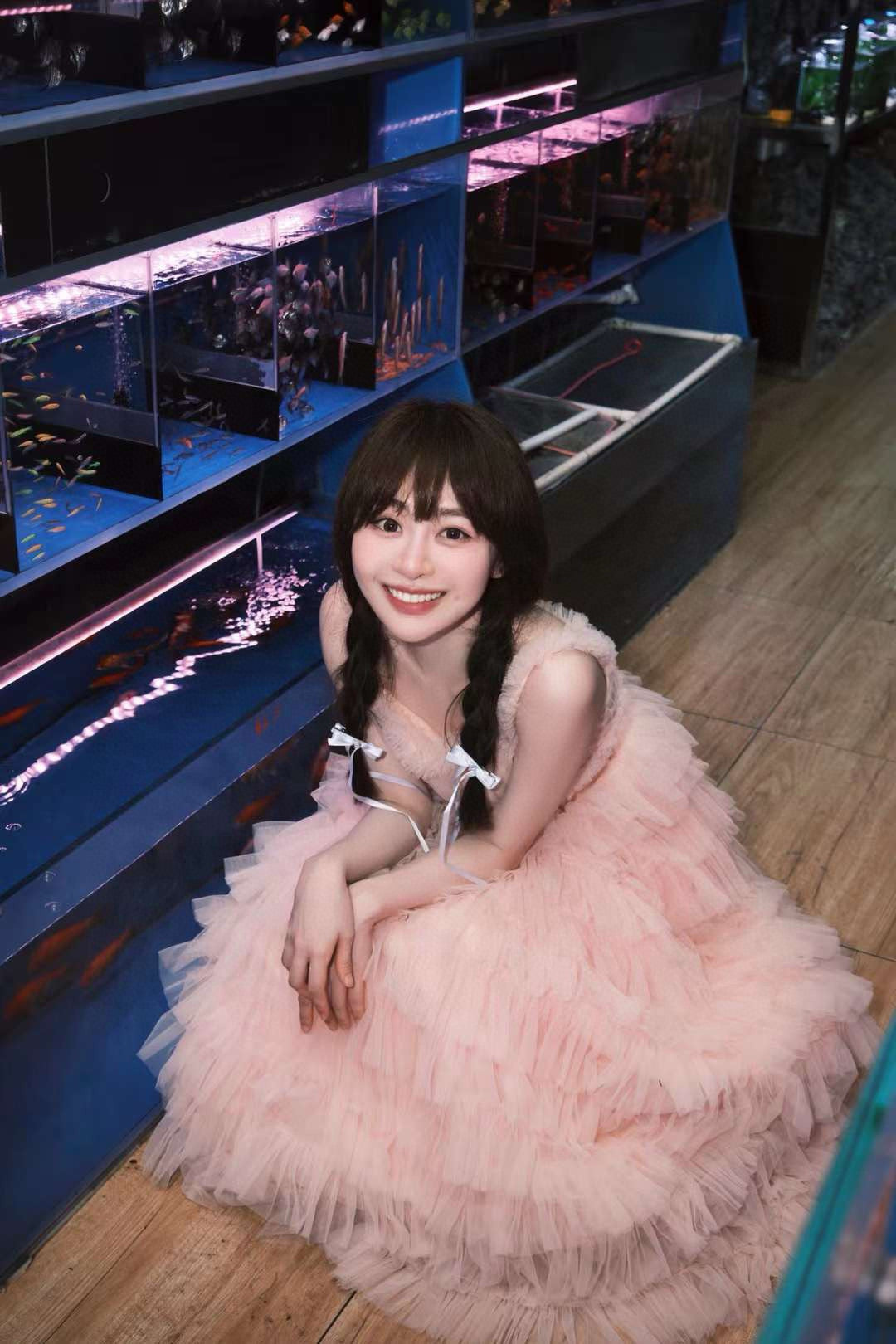 Pink Tiered Ruffle Dress