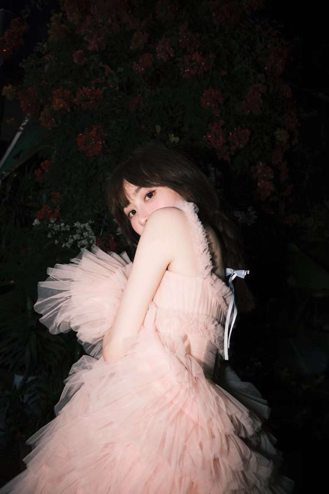 Pink Tiered Ruffle Dress