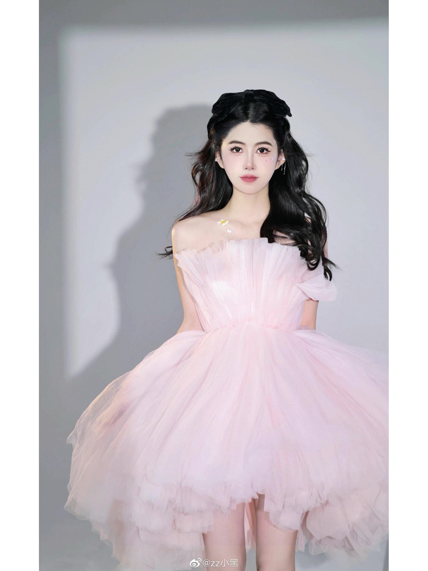 Pink Tulle Strapless Layered Dress