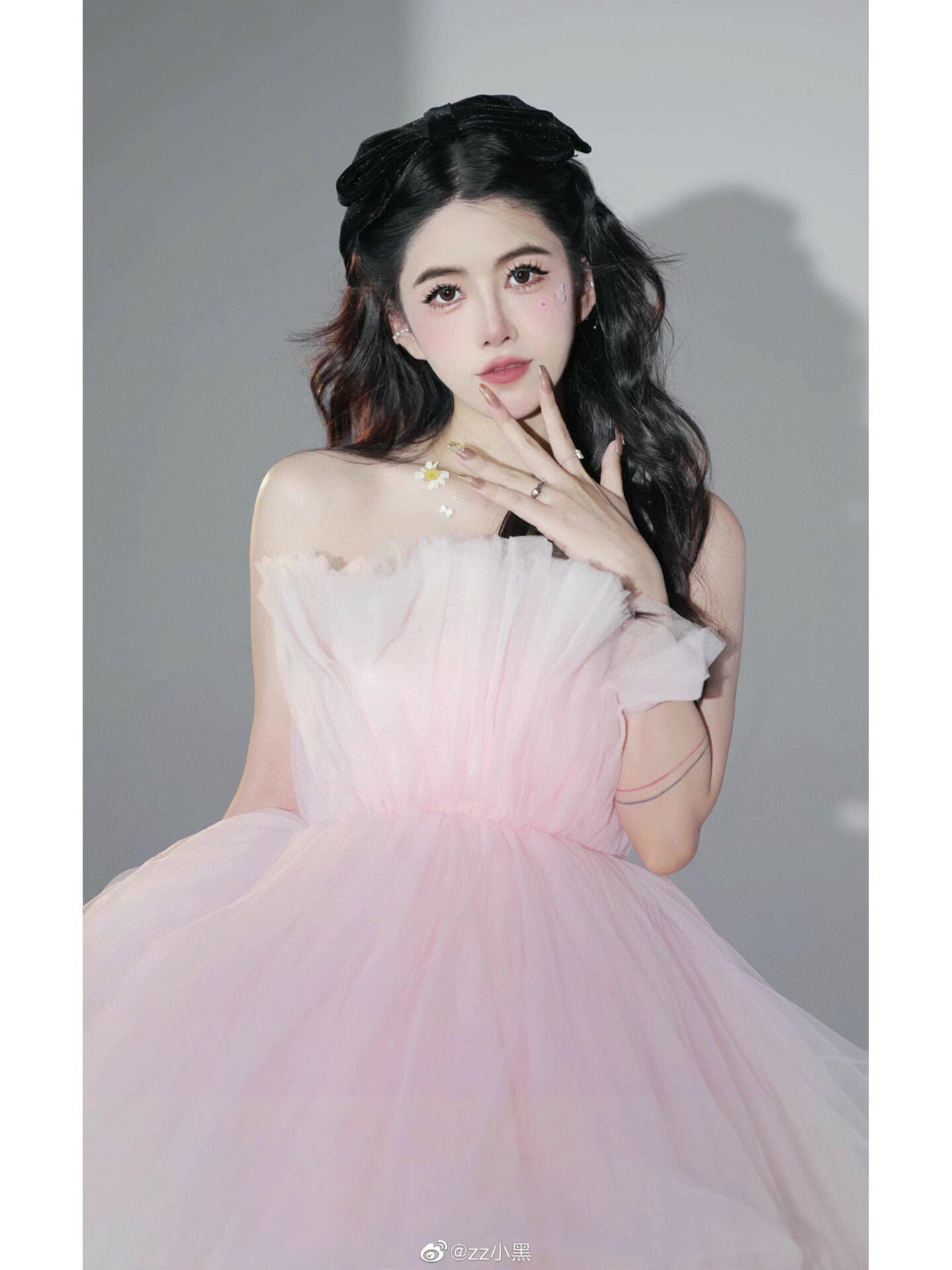 Pink Tulle Strapless Layered Dress