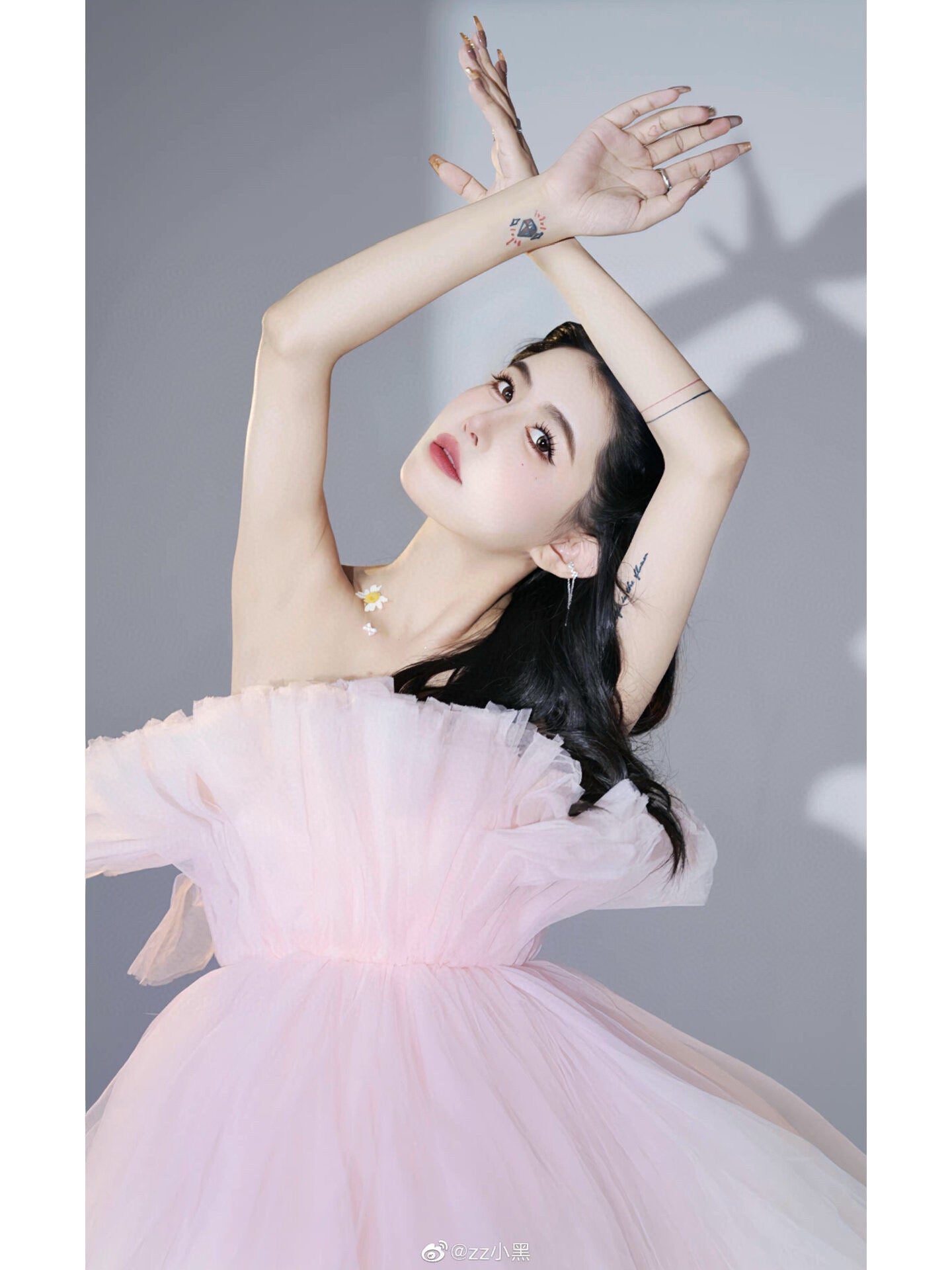 Pink Tulle Strapless Layered Dress