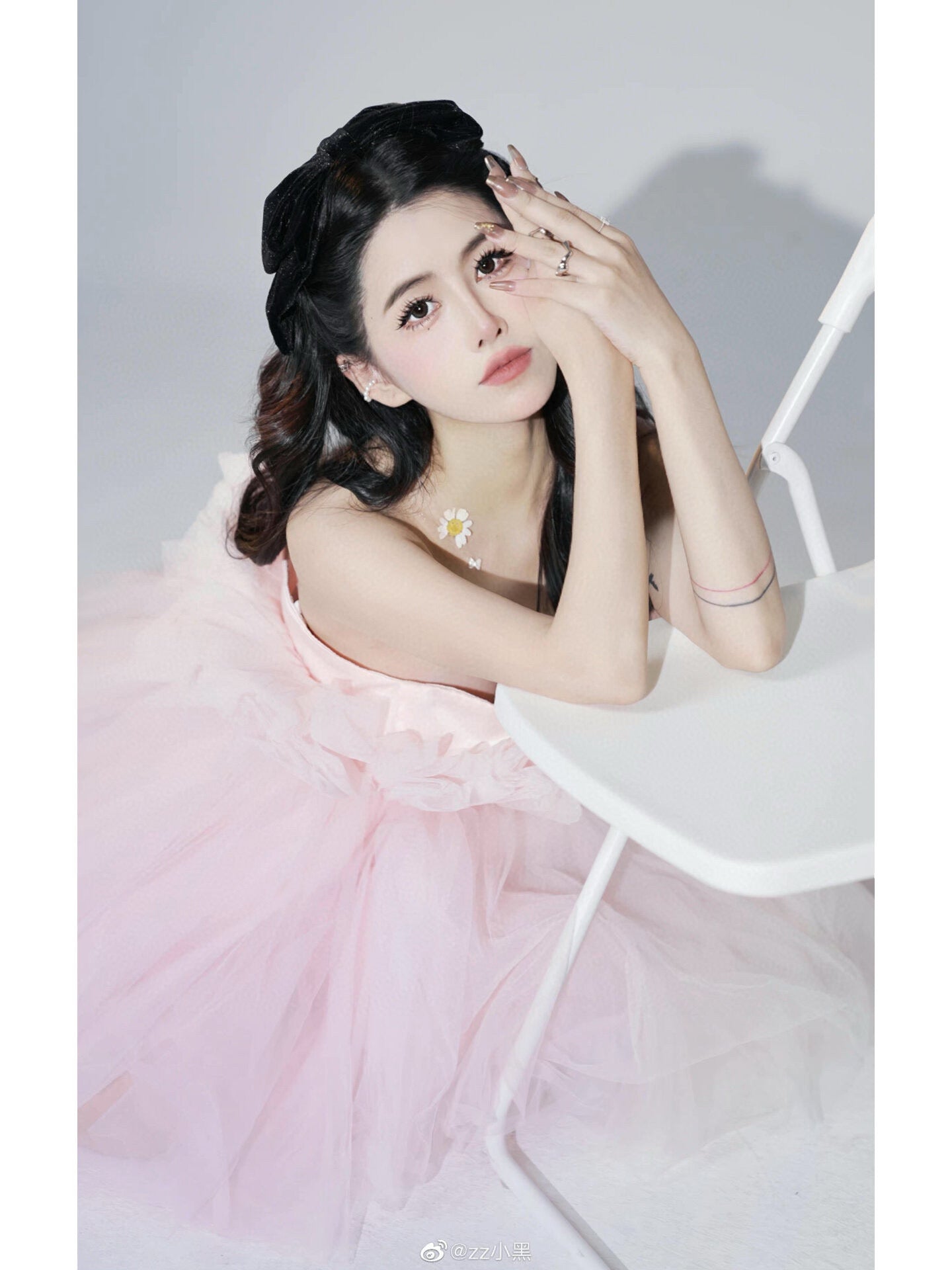 Pink Tulle Strapless Layered Dress