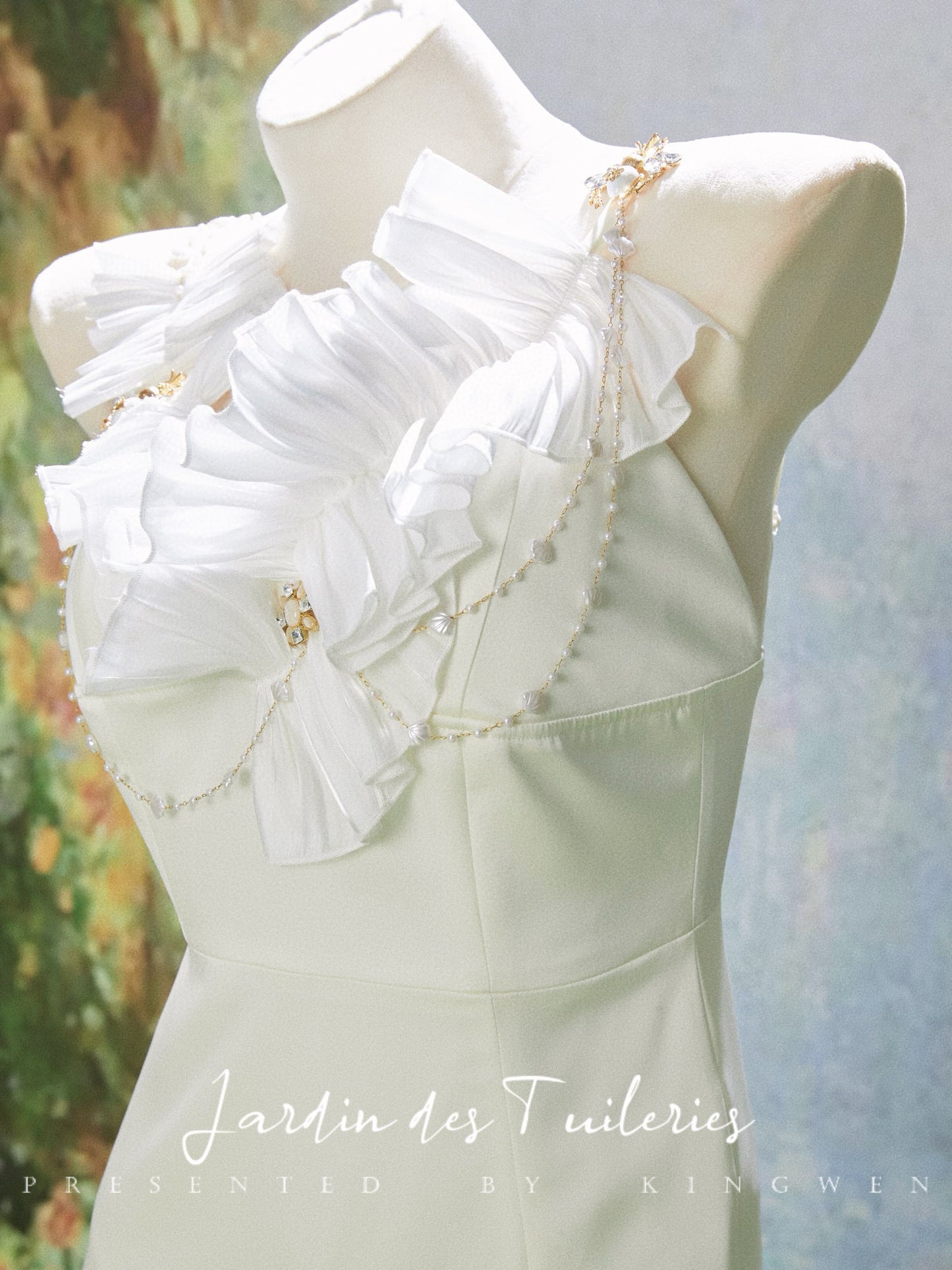 White Ruffled Strap Maxi Dress