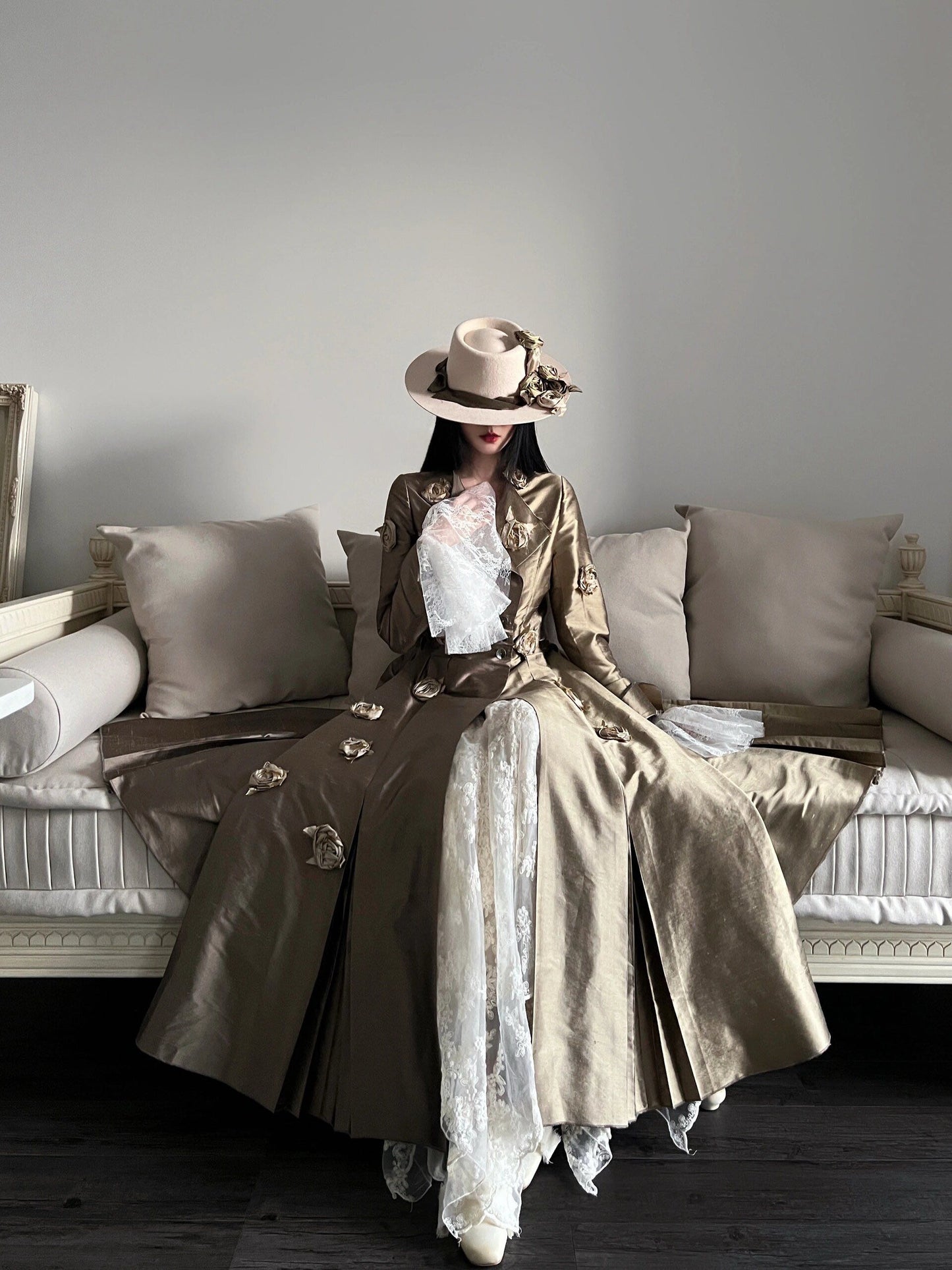 Colorblock Silk Rose Coat