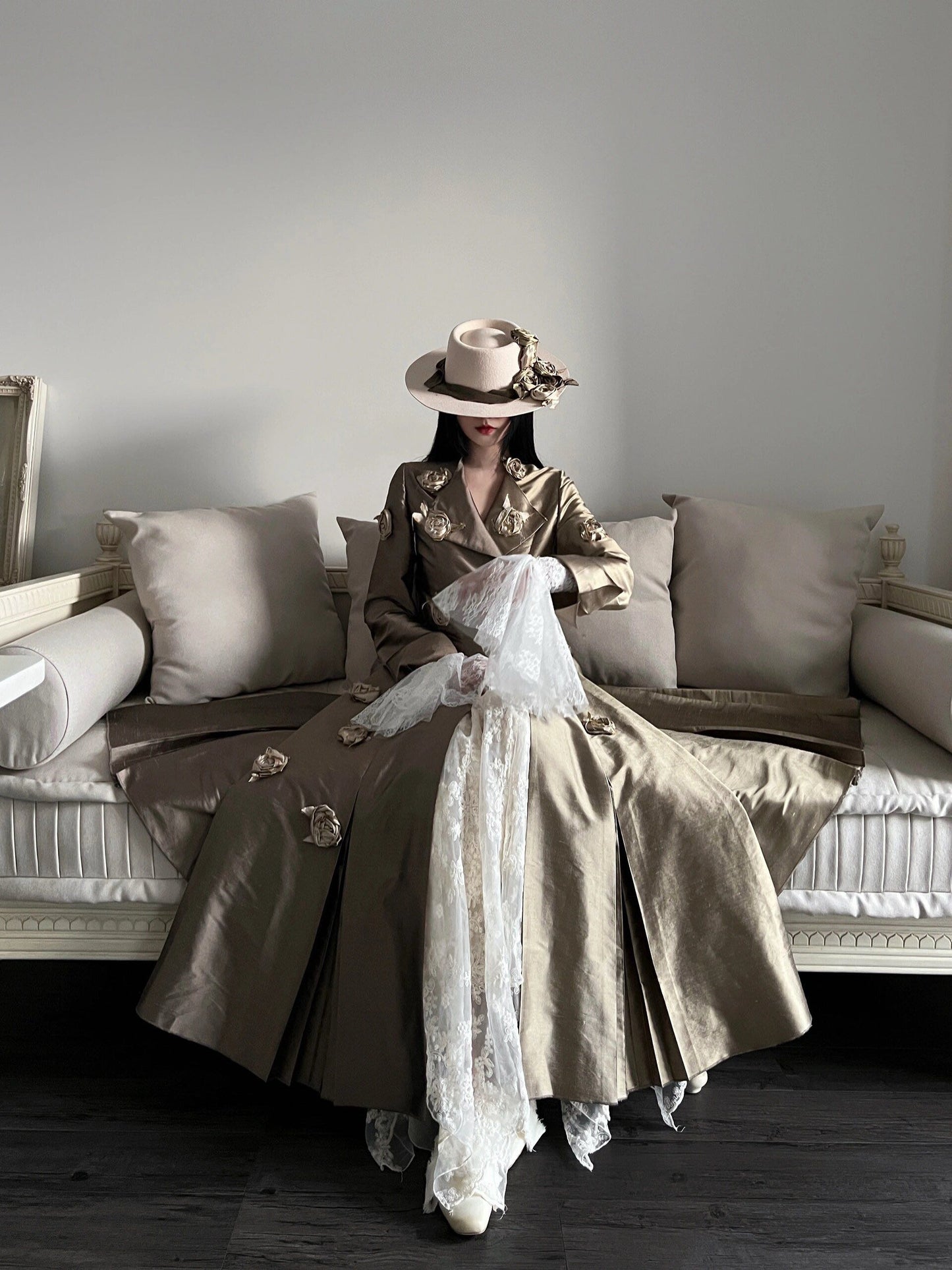 Colorblock Silk Rose Coat
