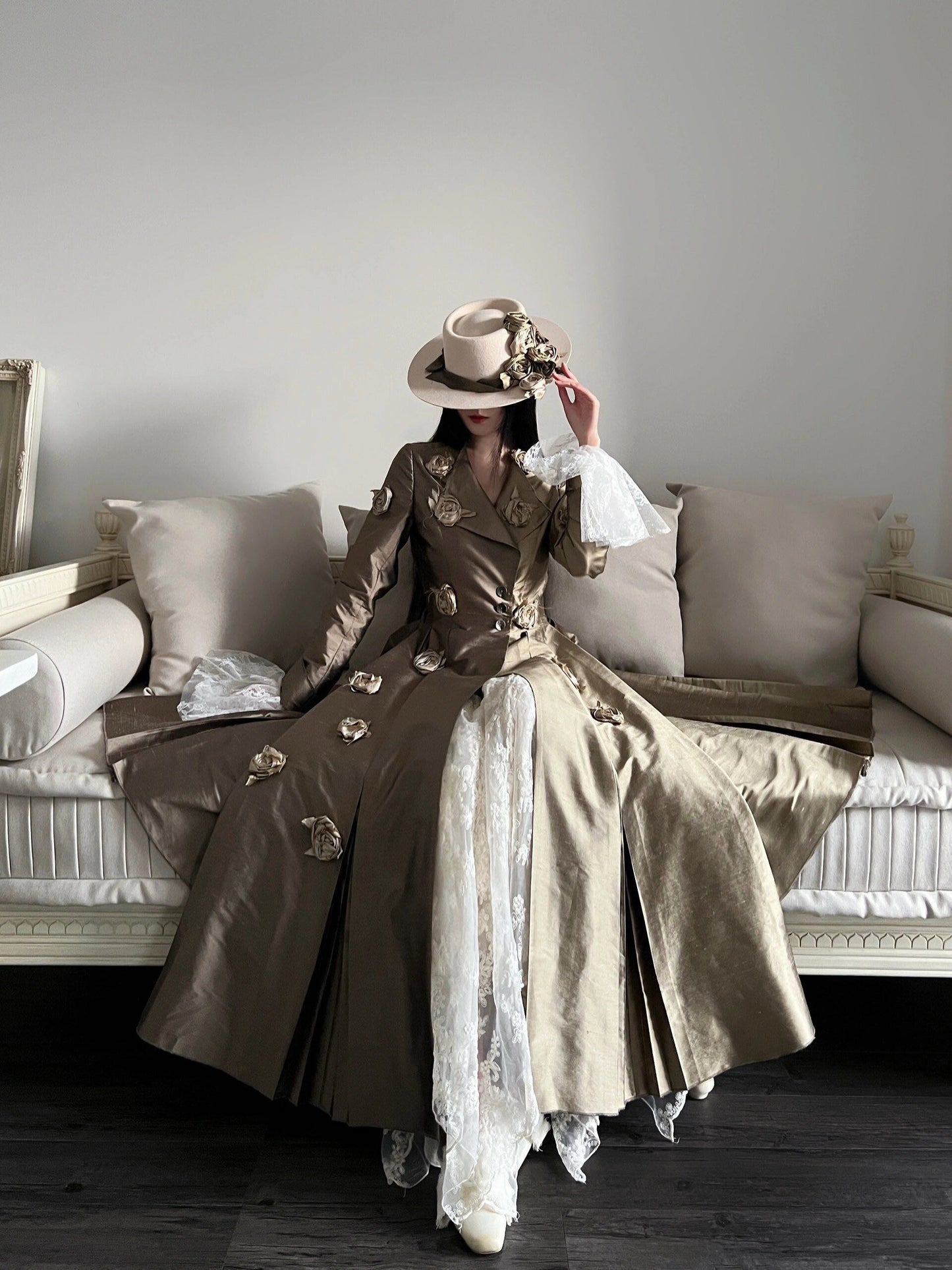 Colorblock Silk Rose Coat