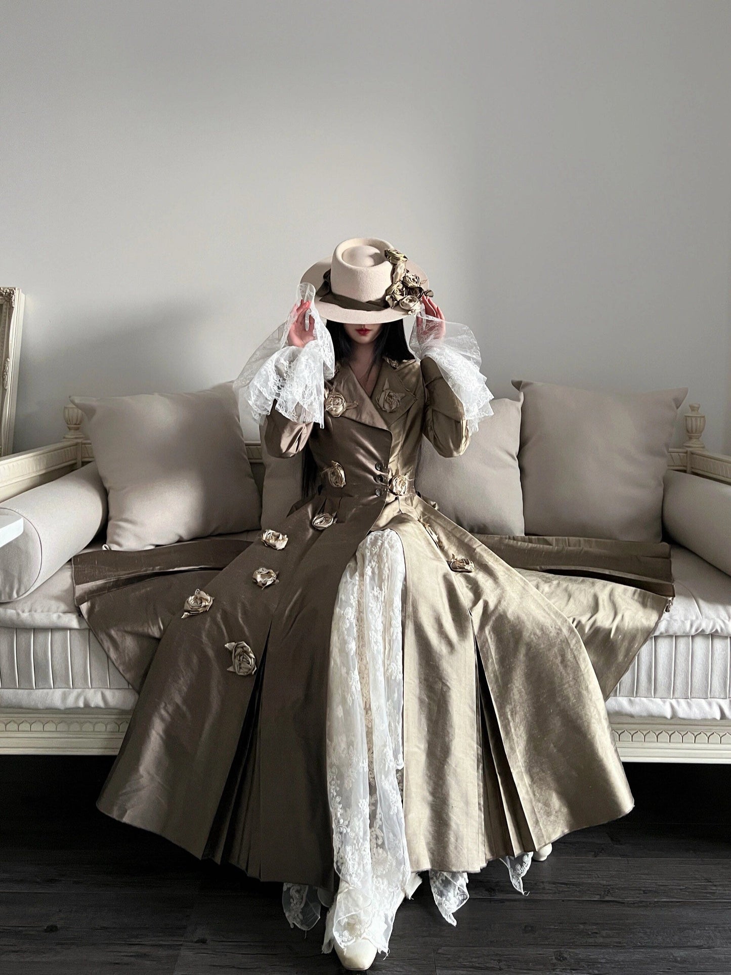 Colorblock Silk Rose Coat