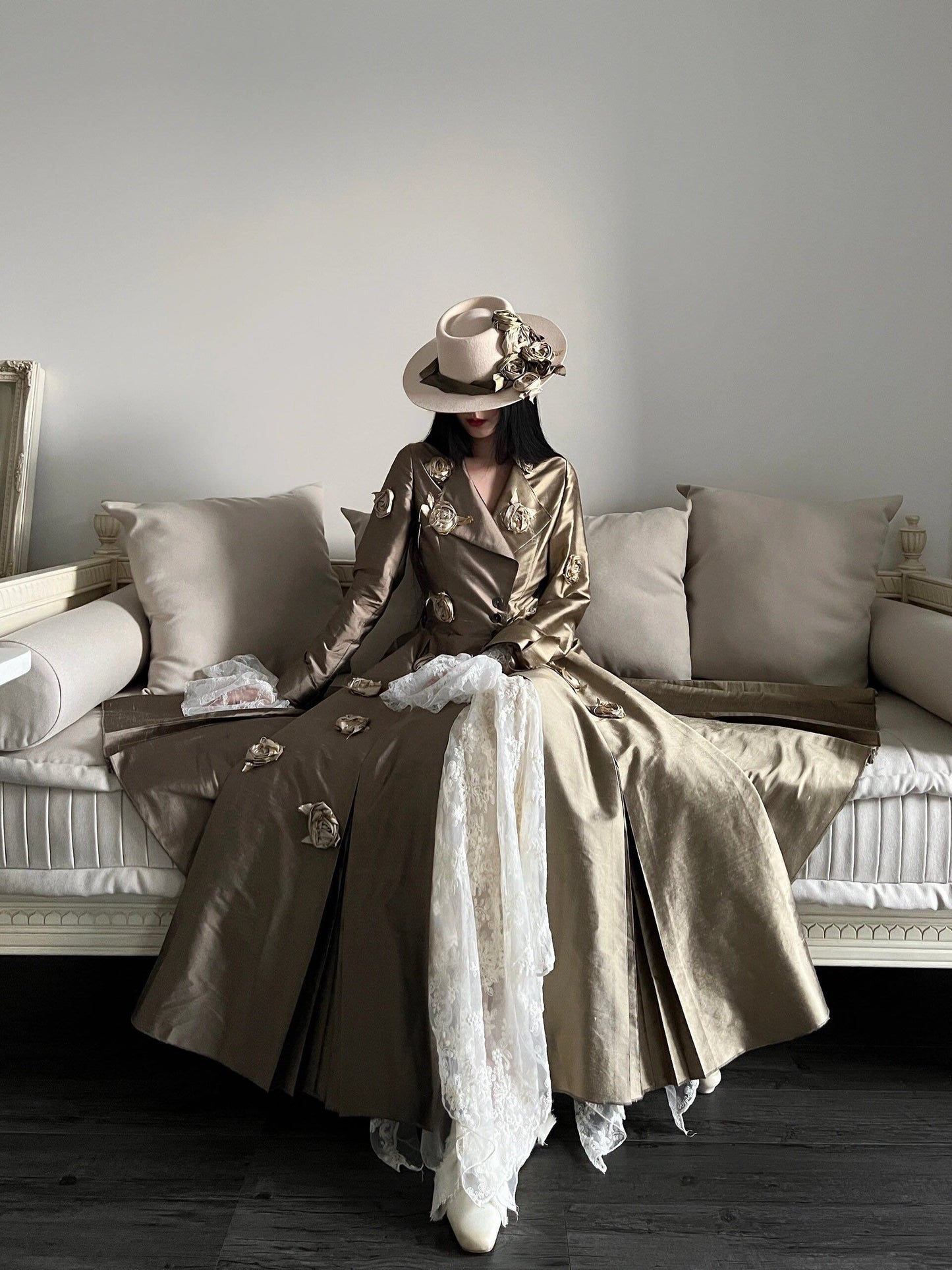 Colorblock Silk Rose Coat
