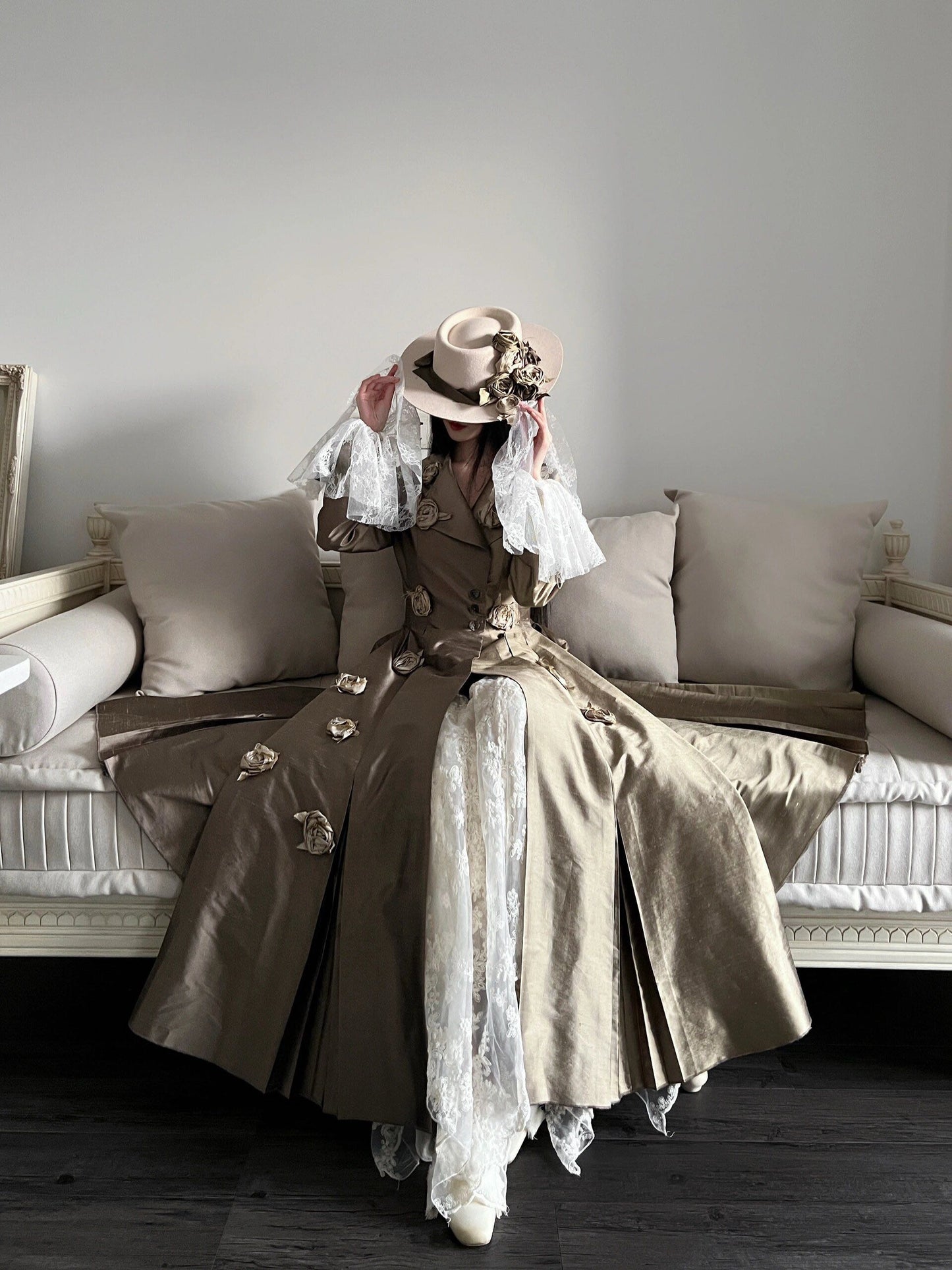 Colorblock Silk Rose Coat