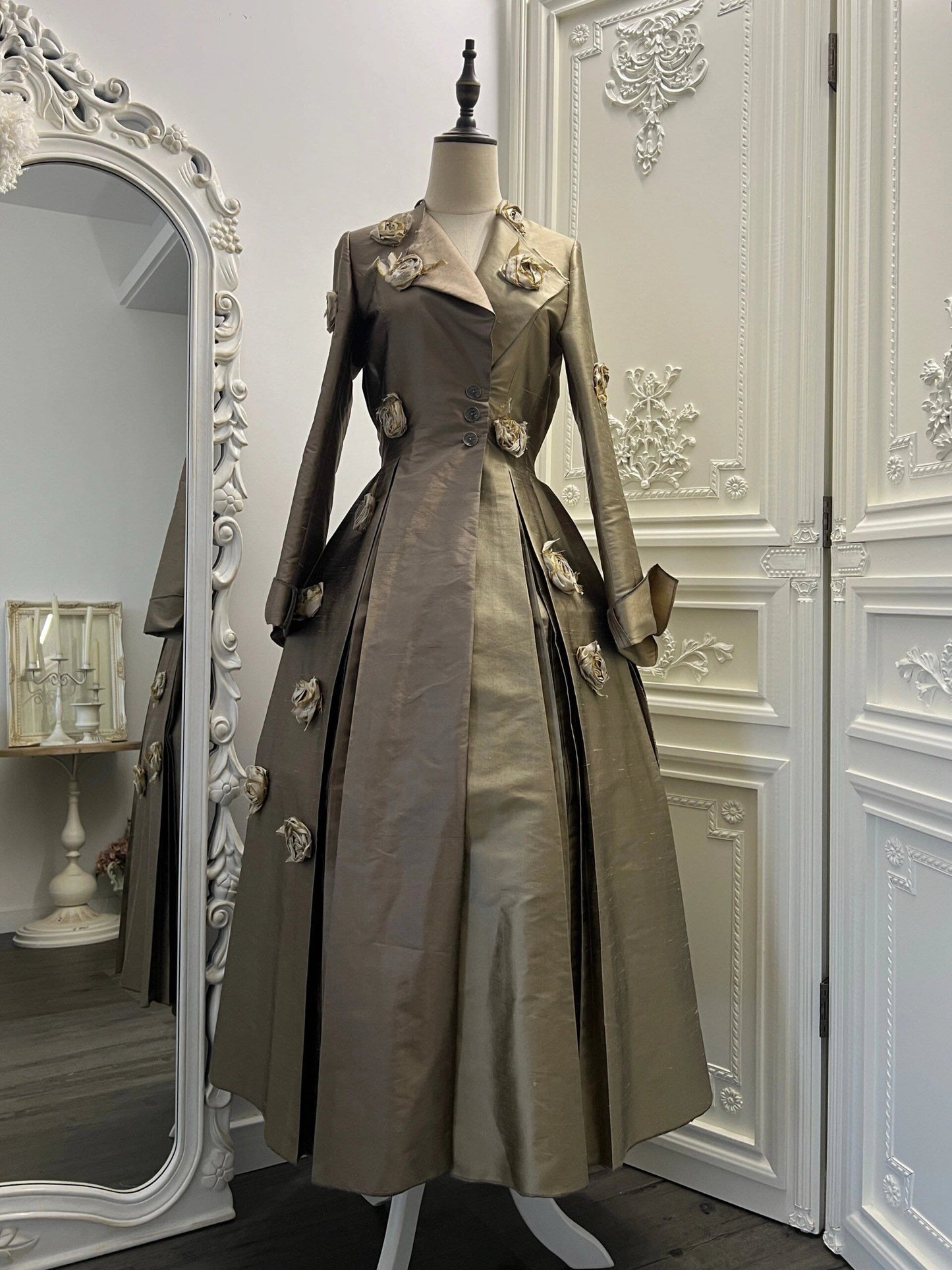 Colorblock Silk Rose Coat