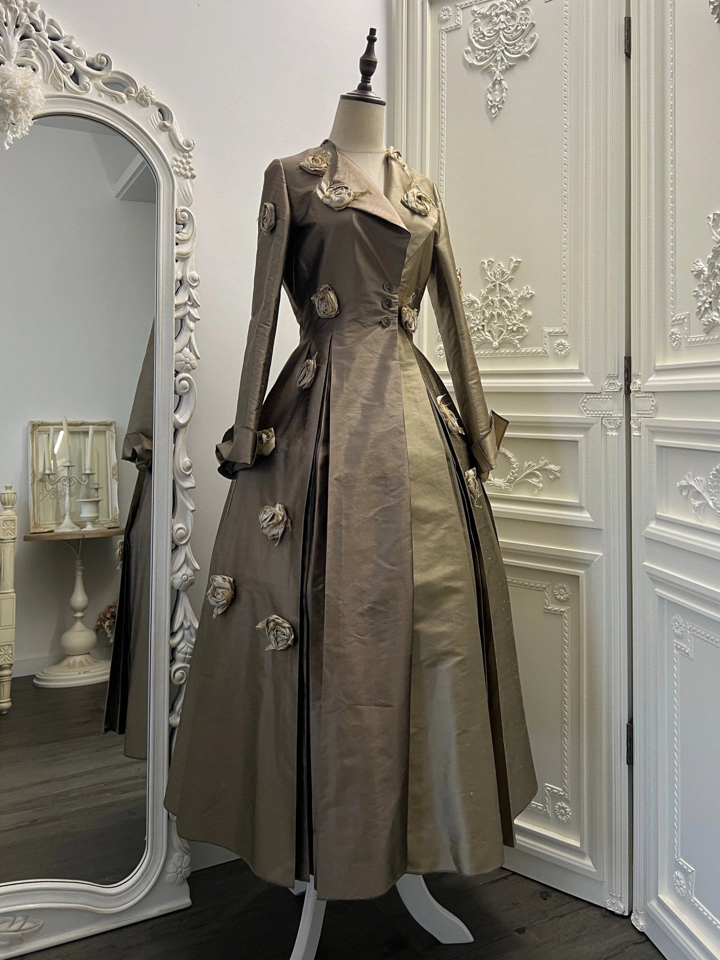 Colorblock Silk Rose Coat