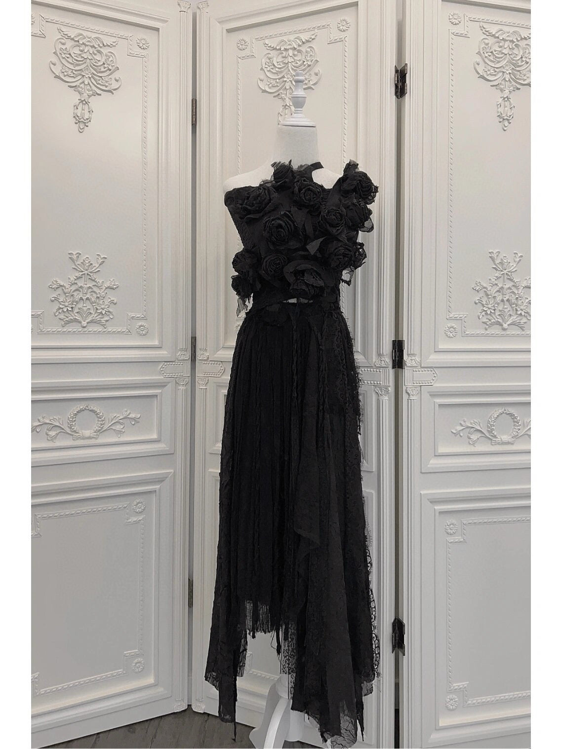 Gothic Rose Vest with Bandeau top, and Skirt Set
