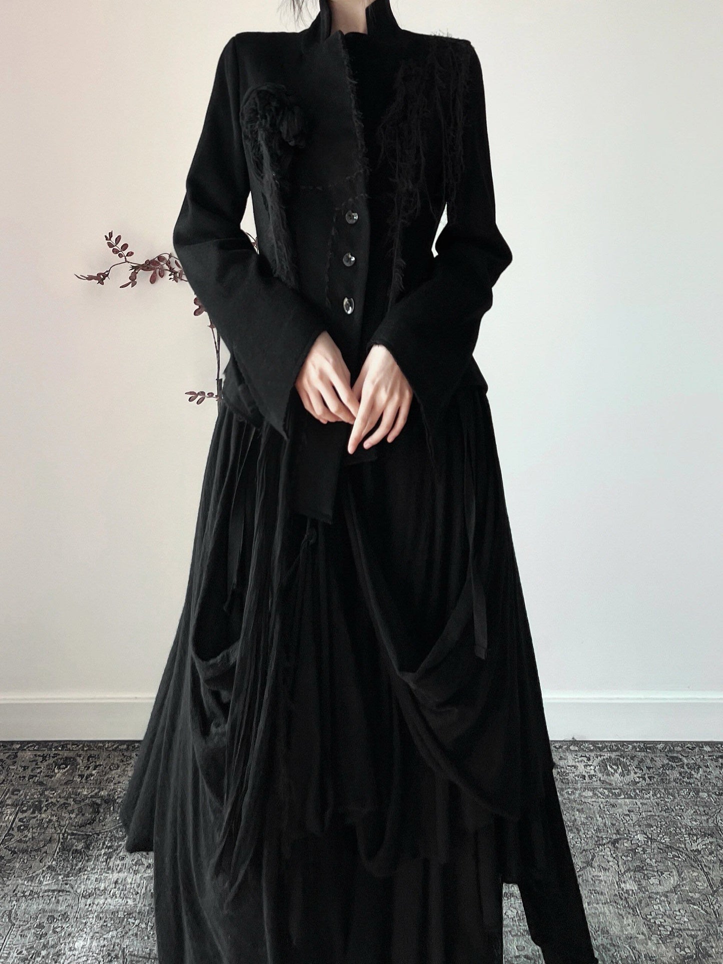 Wool blazer and skirt set