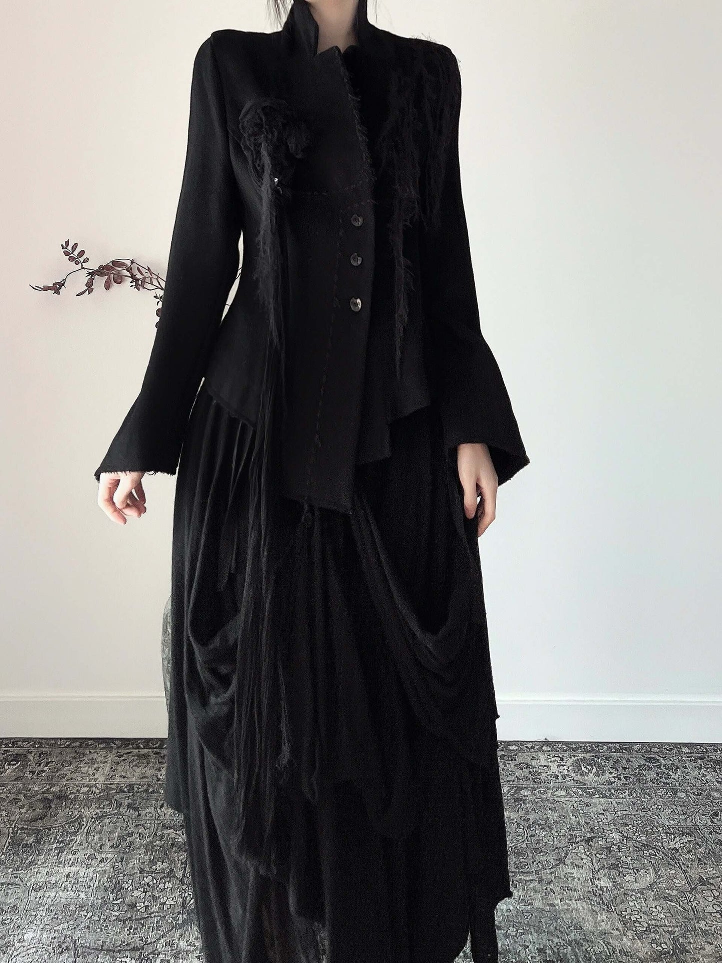 Wool blazer and skirt set