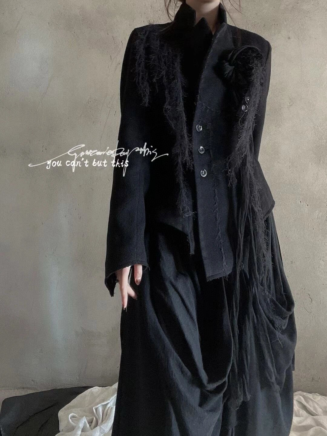 Wool blazer and skirt set