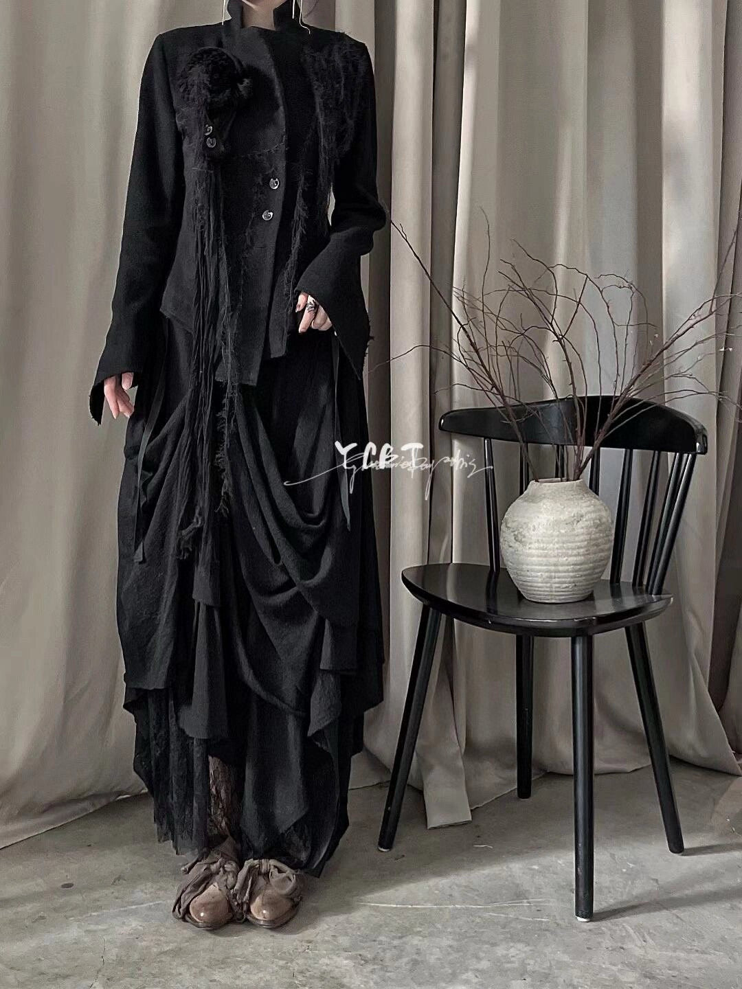 Wool blazer and skirt set