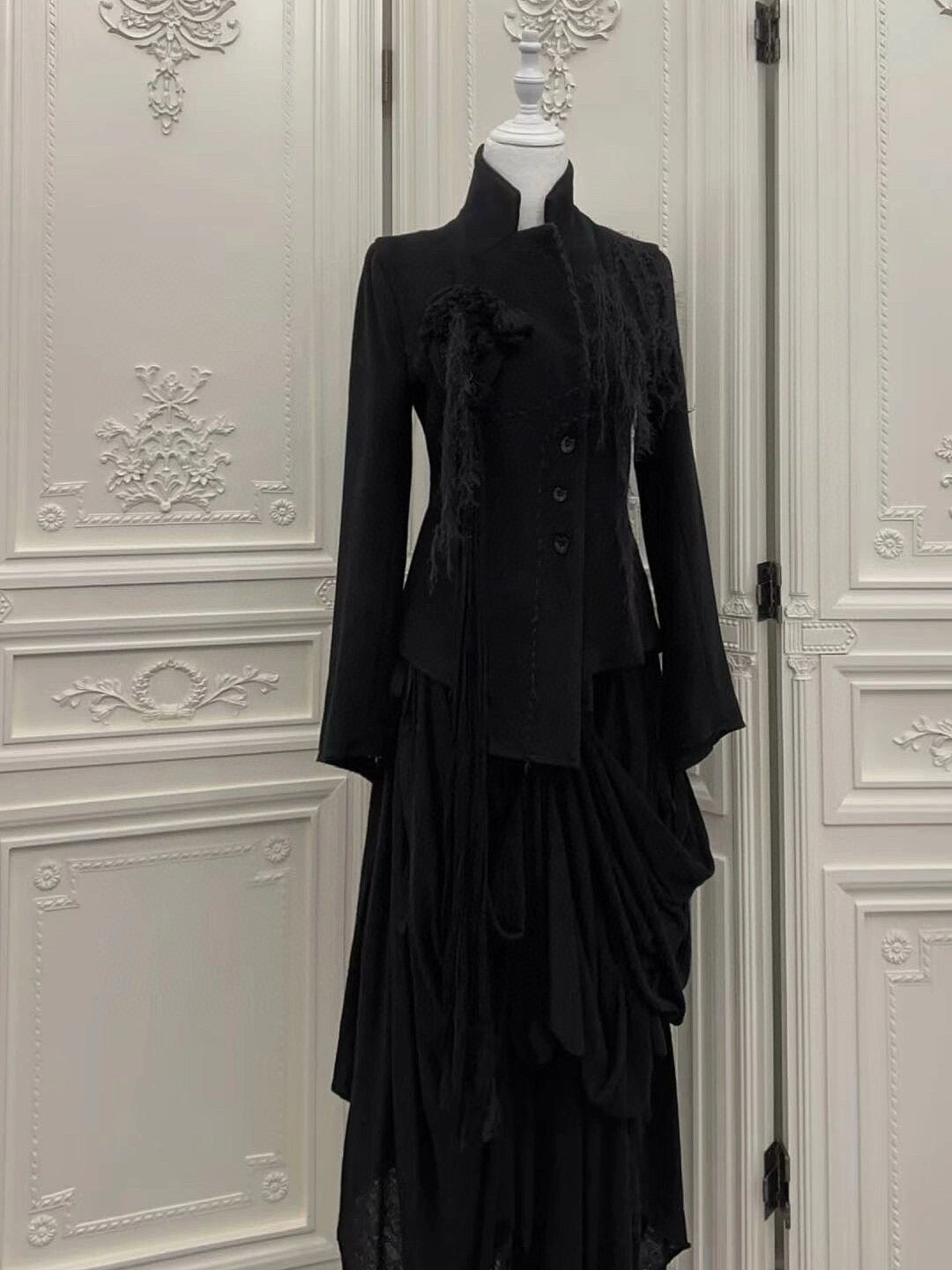 Wool blazer and skirt set