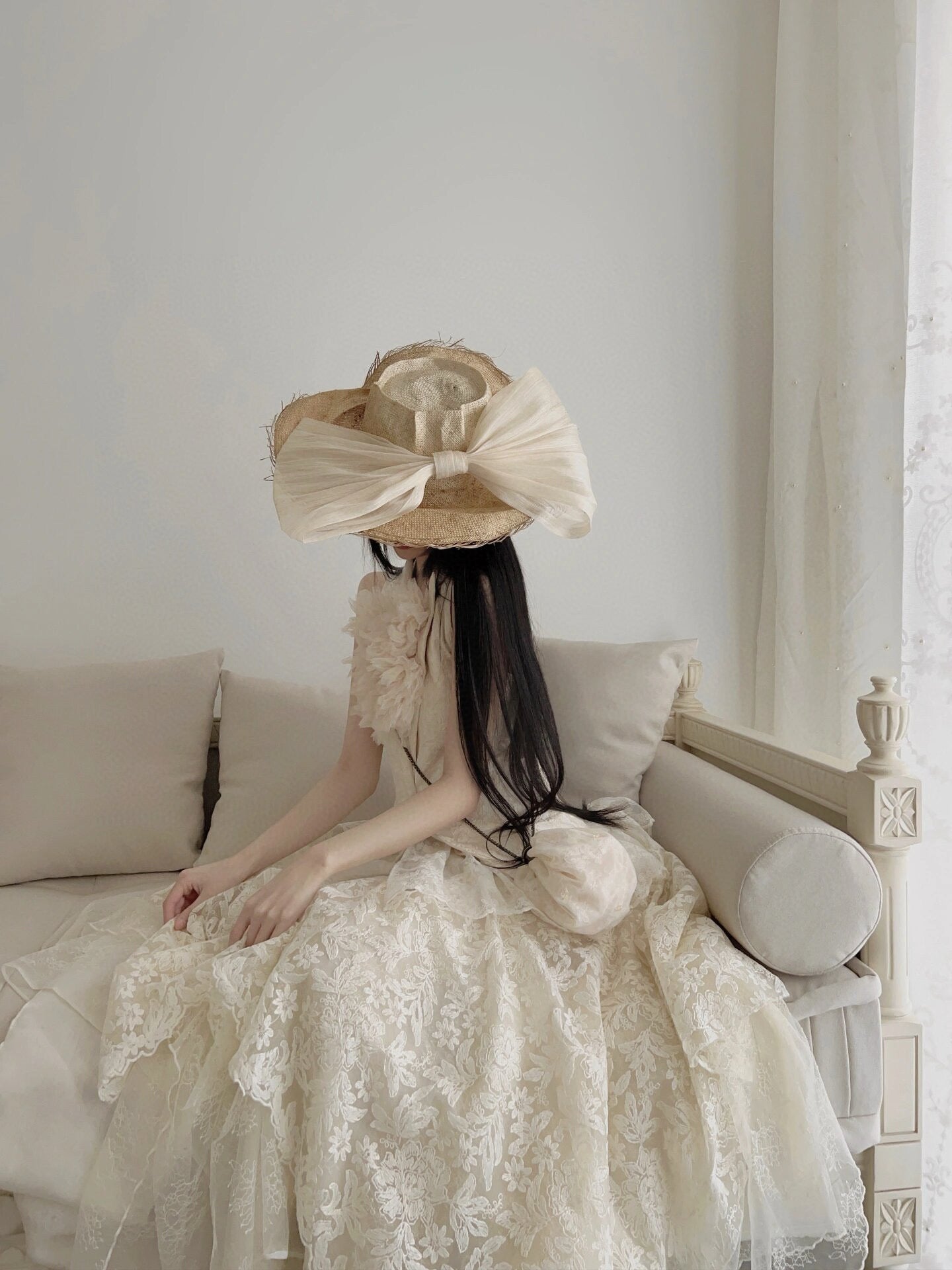Handcrafted floral vest and skirt set