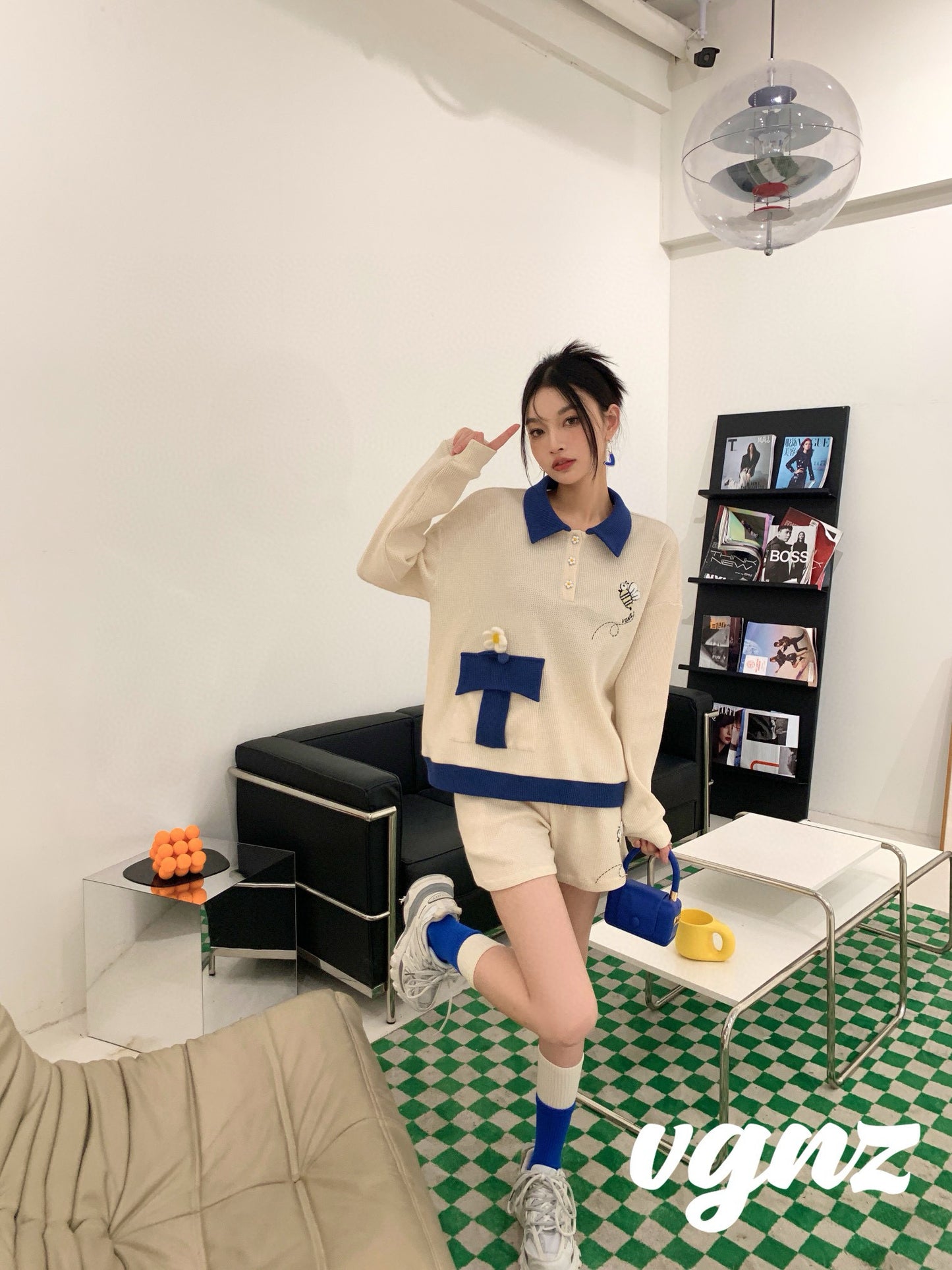 Embroidered Bee Casual Set