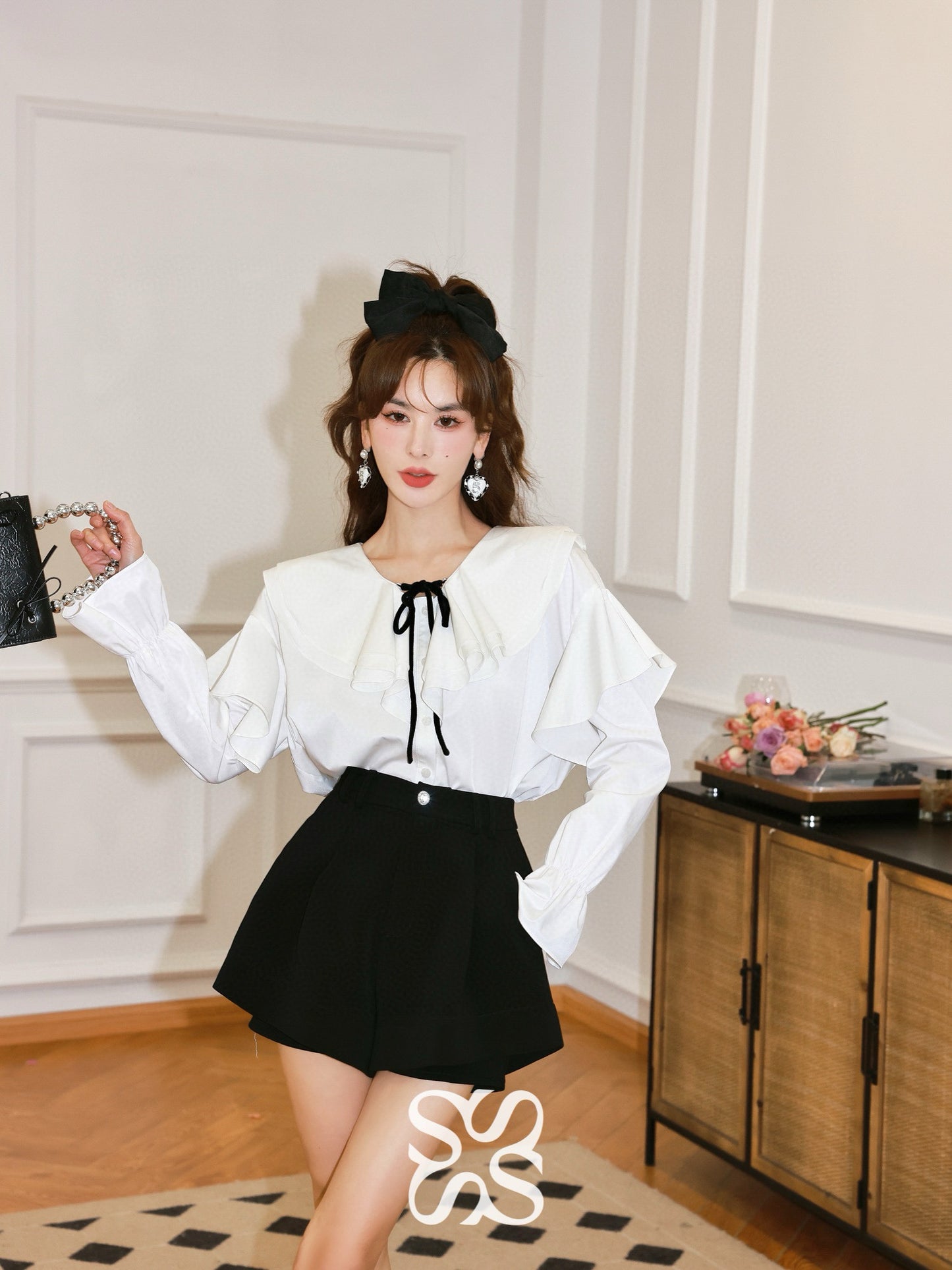 Ruffle Tie Blouse
