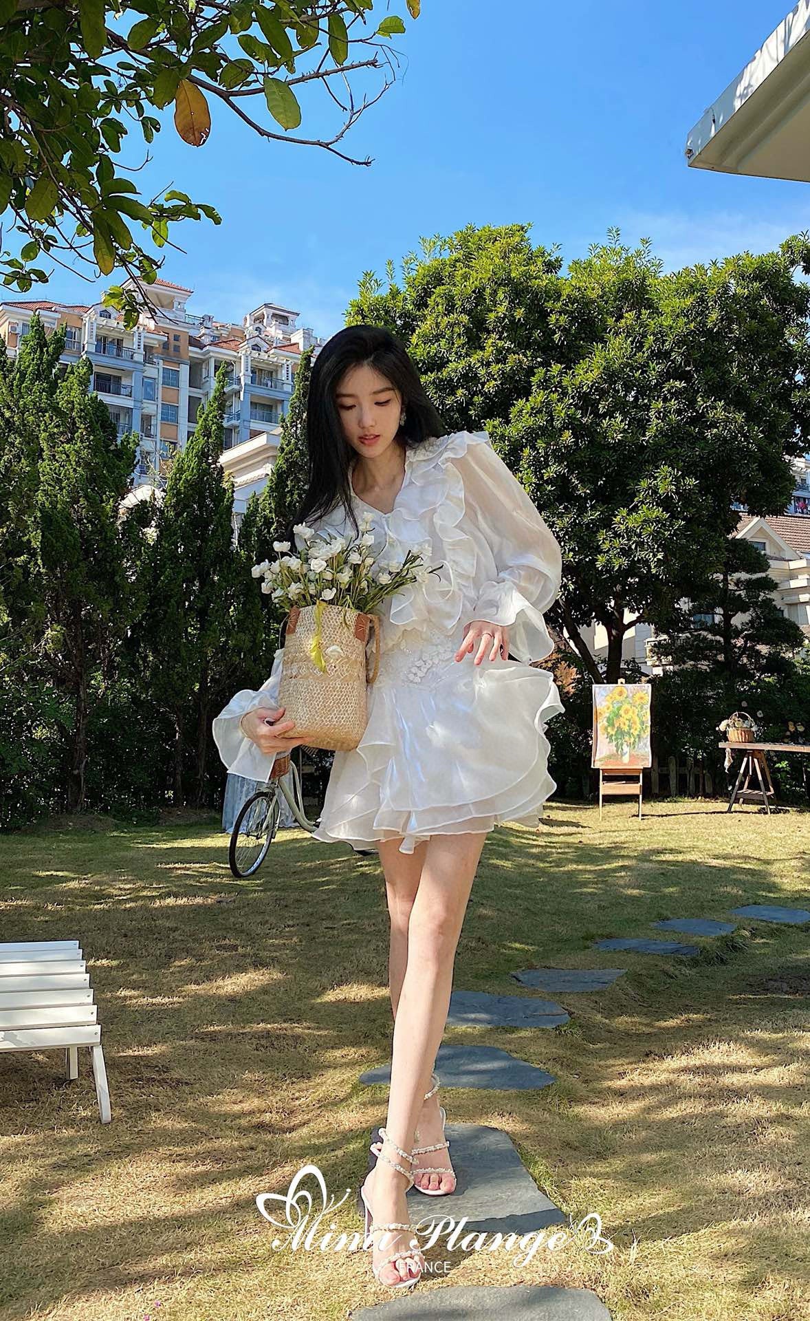 Embroidered Floral Tulle Skirt