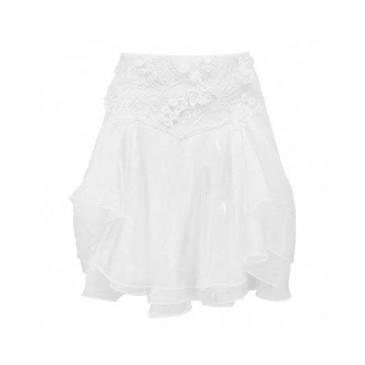 Embroidered Floral Tulle Skirt