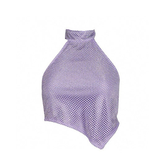 Purple Halter Asymmetrical Top