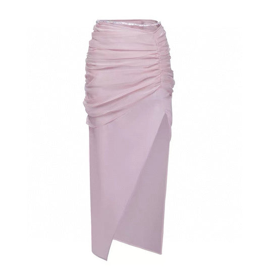 Rhinestone Chain Linen Skirt