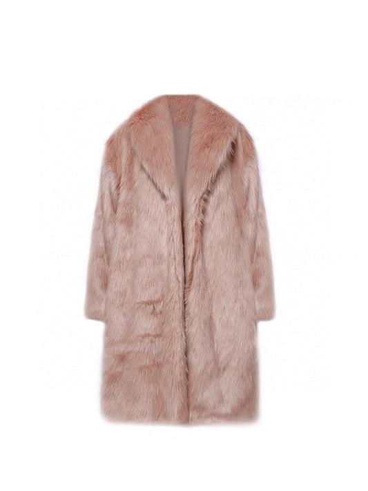 Maillard Large Lapel Faux Fur Coat