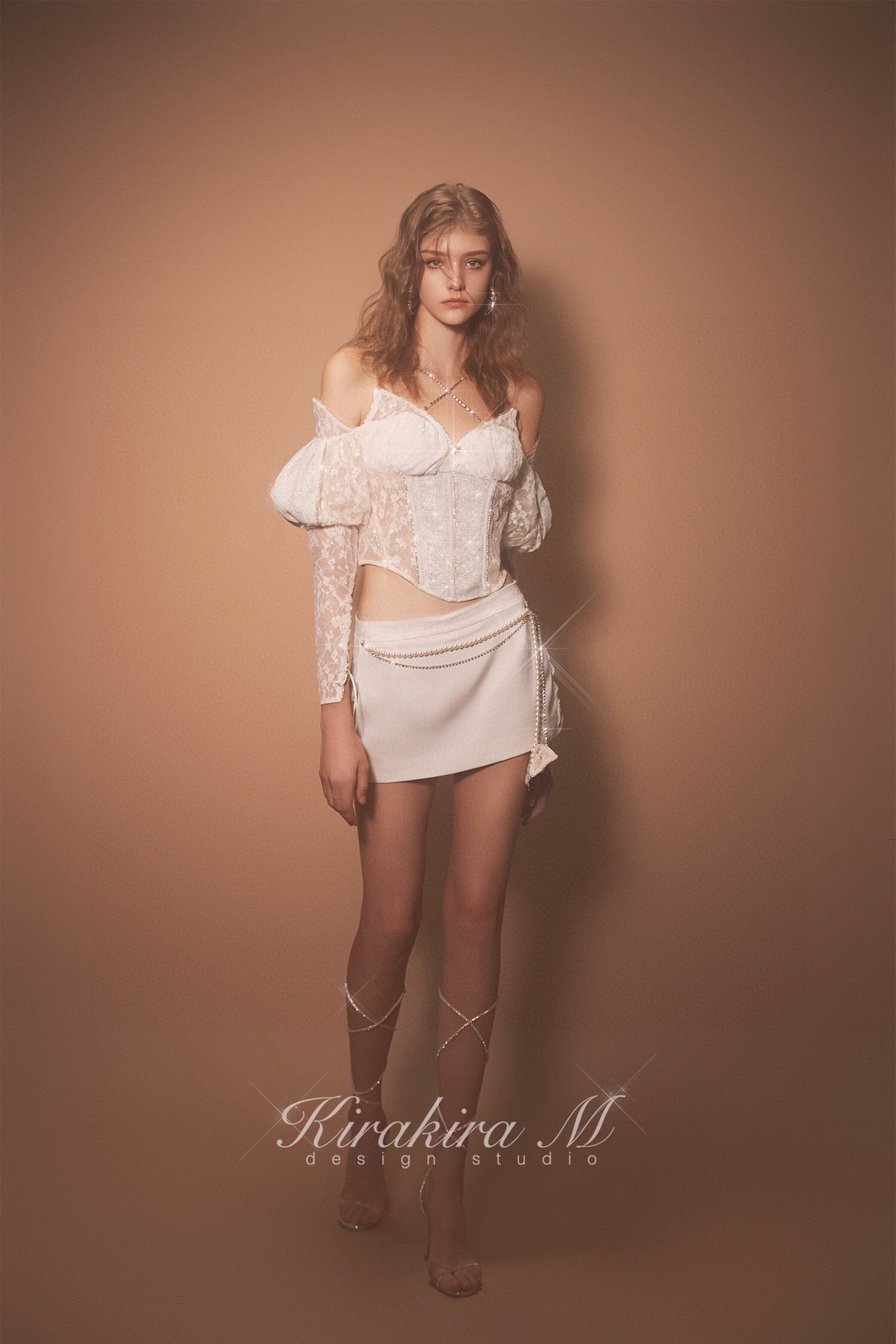 Diamond & pearl chain skirt