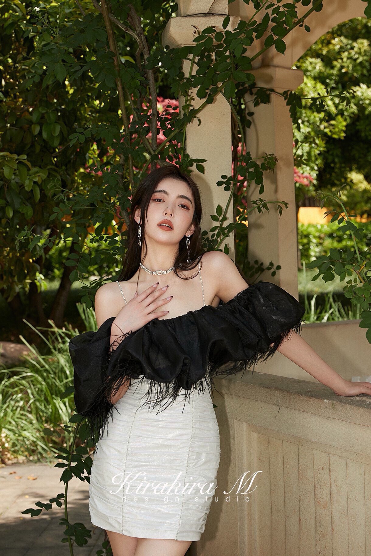 Black Feather Silver Dress