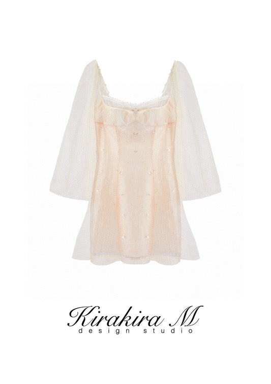 Cream Sequin Dress