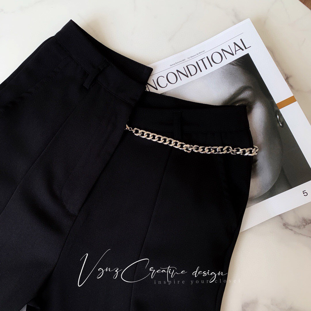 Chain Detail Suit Pants