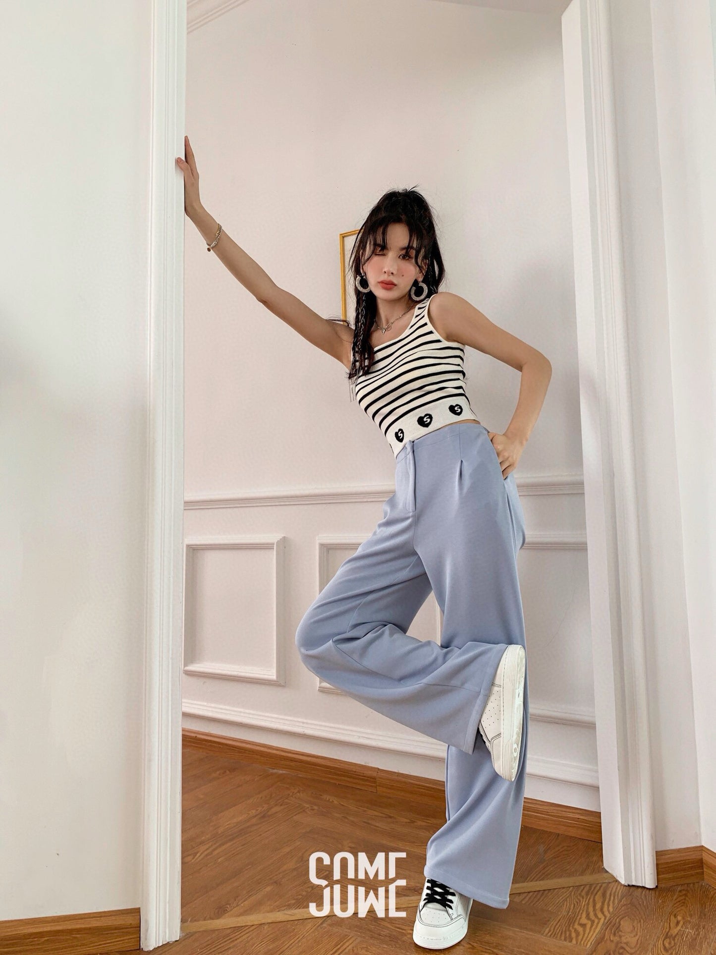 Heart Letter Slim Fit Knit Tank Top